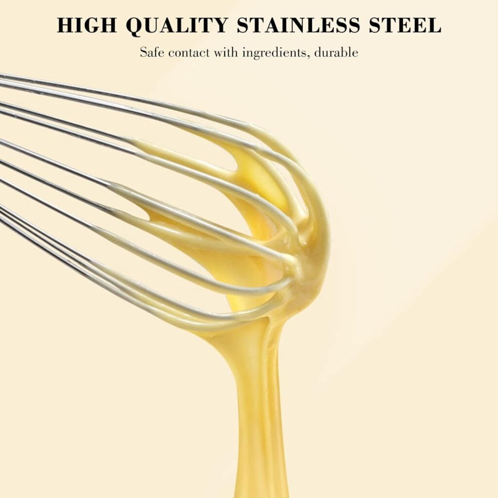 NileHome Stainless Steel Whisk Set 8 10 12 Kitchen Whisk Balloon Whisk Kitchen Wisk Wire Whisks for Cooking, Whisking, Blending, Beating, Stirring-3 Pack…