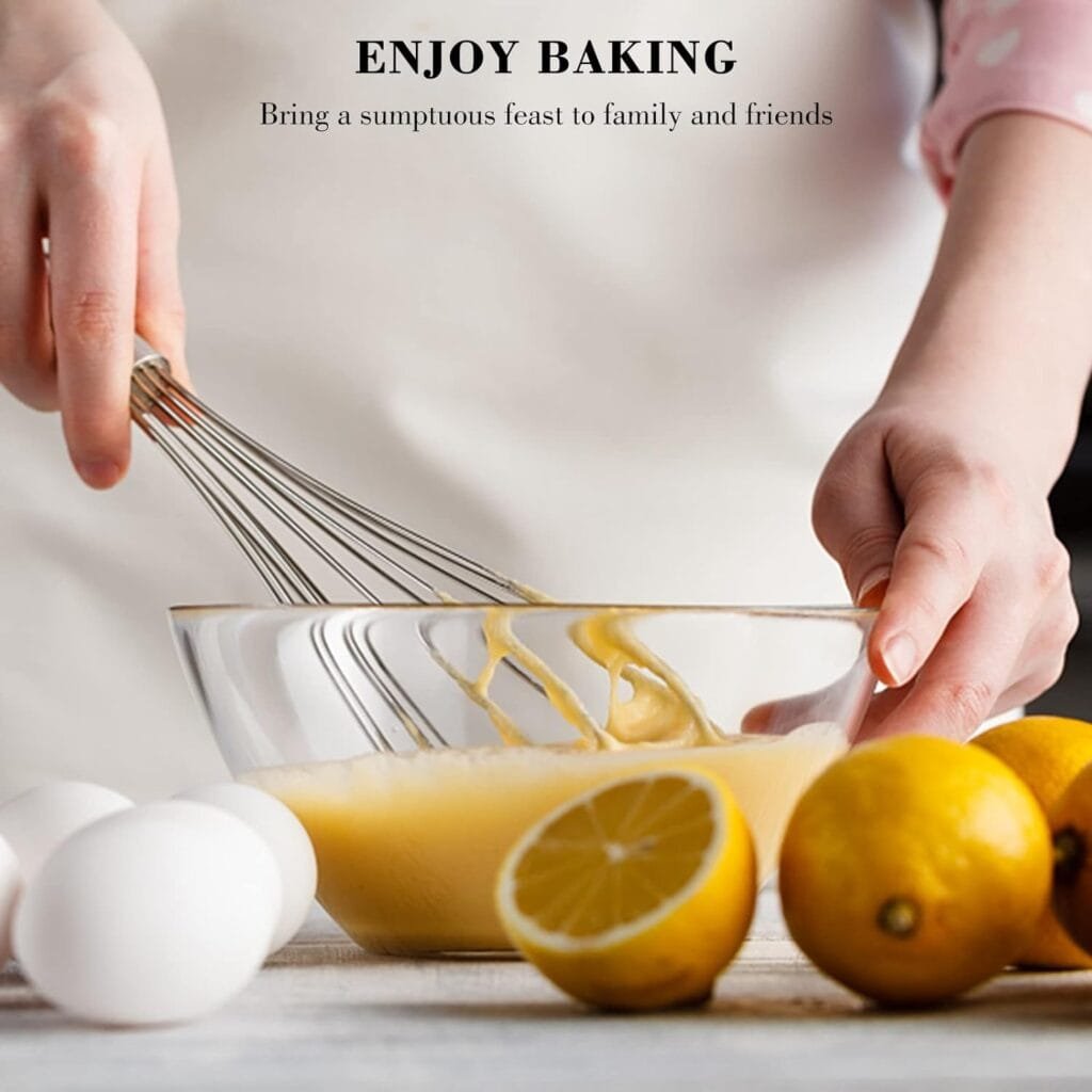 NileHome Stainless Steel Whisk Set 8 10 12 Kitchen Whisk Balloon Whisk Kitchen Wisk Wire Whisks for Cooking, Whisking, Blending, Beating, Stirring-3 Pack…