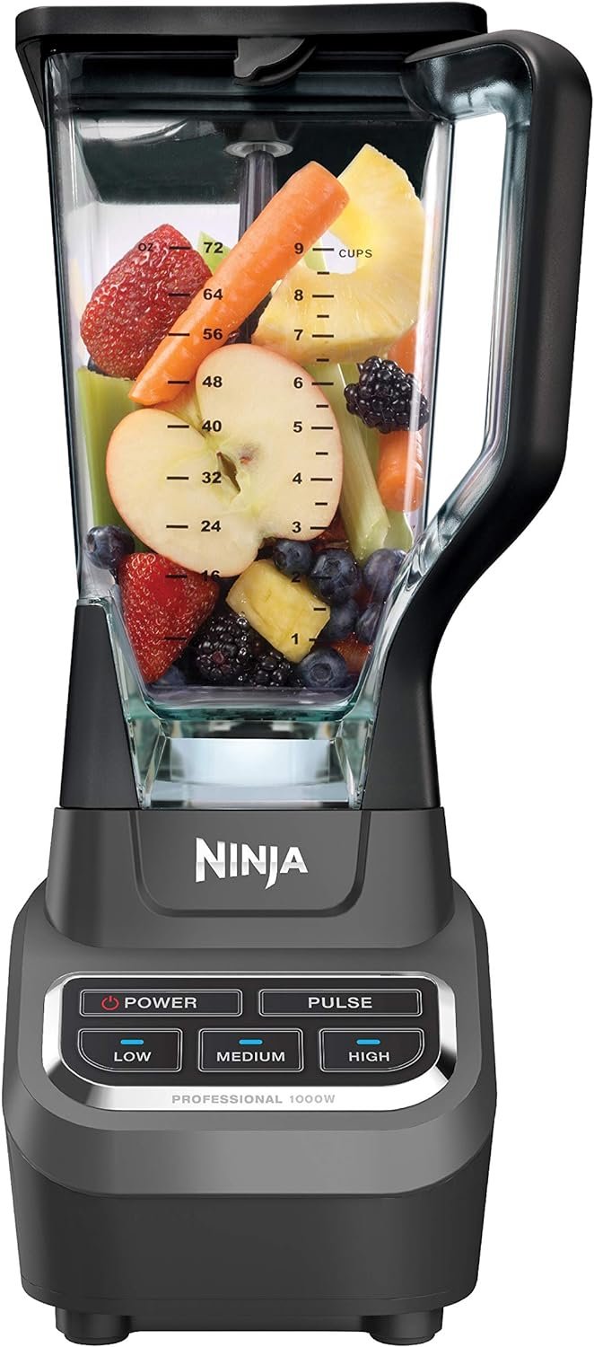 Ninja BL610 Professional 72 Oz Countertop 1000-Watt Base and Total Crushing Technology for Smoothies, Ice and Frozen Fruit, Black, Blender + Pitcher Ninja BL610 Professional 72 Oz Countertop 1000-Watt Base and Total Crushing Technology for Smoothies, Ice and Frozen Fruit, Black, Blender + Pitcher