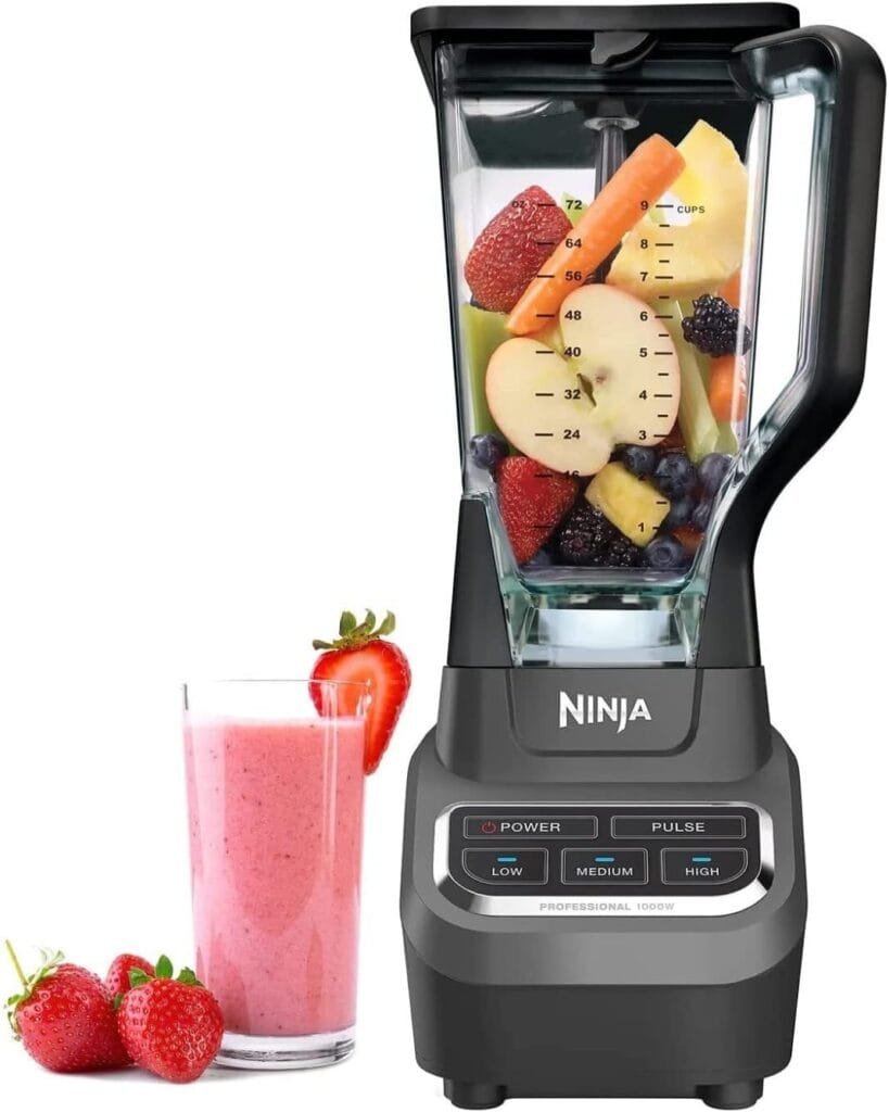 Ninja BL610 Professional 72 Oz Countertop Blender with 1000-Watt Base and Total Crushing Technology for Smoothies, Ice and Frozen Fruit, Black, 9.5 in L x 7.5 in W x 17 in H Ninja BL610 Professional 72 Oz Countertop Blender with 1000-Watt Base and Total Crushing Technology for Smoothies, Ice and Frozen Fruit, Black, 9.5 in L x 7.5 in W x 17 in H