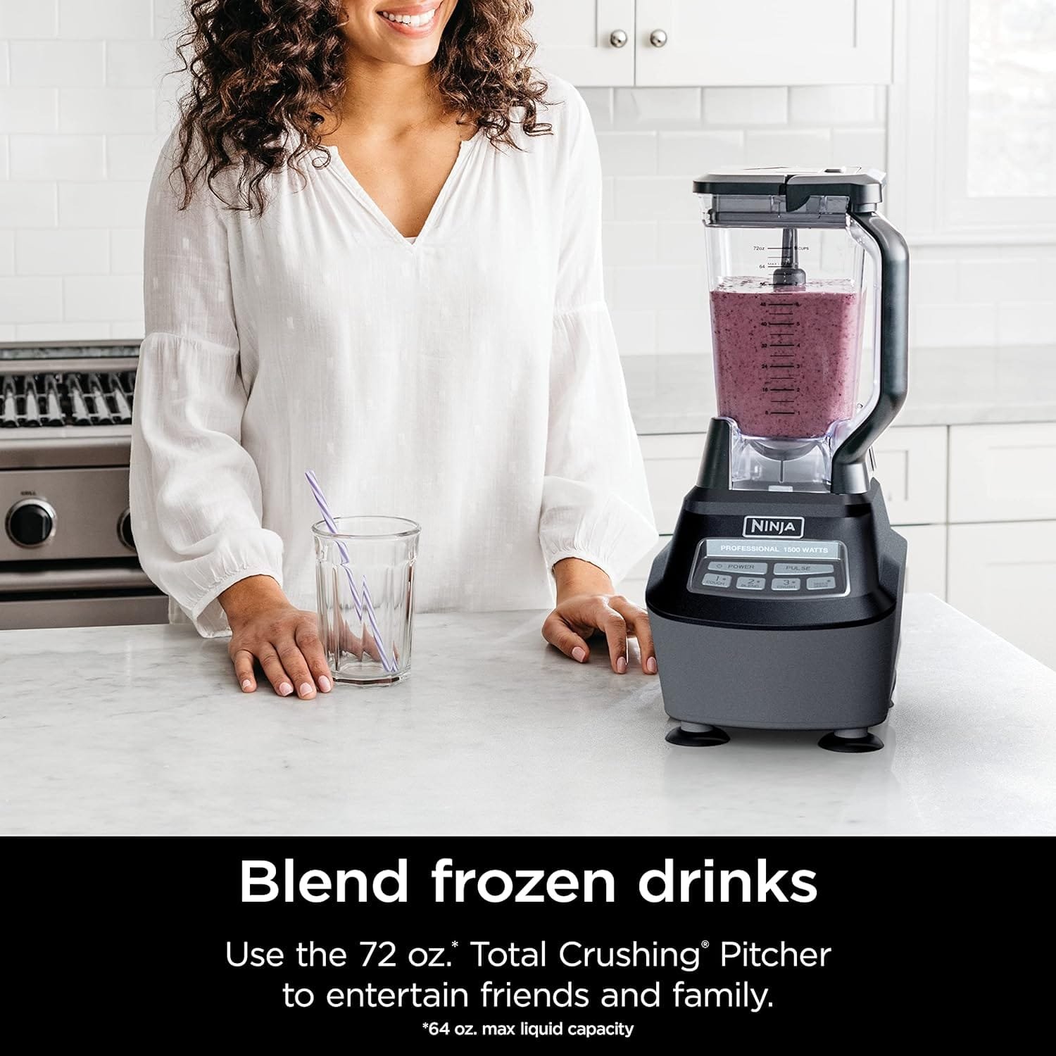 Ninja BL770AMZ Mega Kitchen System, 72 oz. Pitcher, 8-Cup Food Processor, 16 oz. Single Serve Cup, 1500-Watt, Black Ninja BL770AMZ Mega Kitchen System, 72 oz. Pitcher, 8-Cup Food Processor, 16 oz. Single Serve Cup, 1500-Watt, Black
