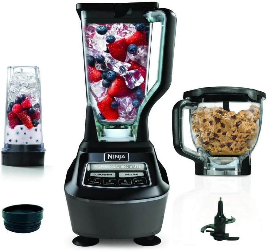 Ninja BL770AMZ Mega Kitchen System, 72 oz. Pitcher, 8-Cup Food Processor, 16 oz. Single Serve Cup, 1500-Watt, Black Ninja BL770AMZ Mega Kitchen System, 72 oz. Pitcher, 8-Cup Food Processor, 16 oz. Single Serve Cup, 1500-Watt, Black