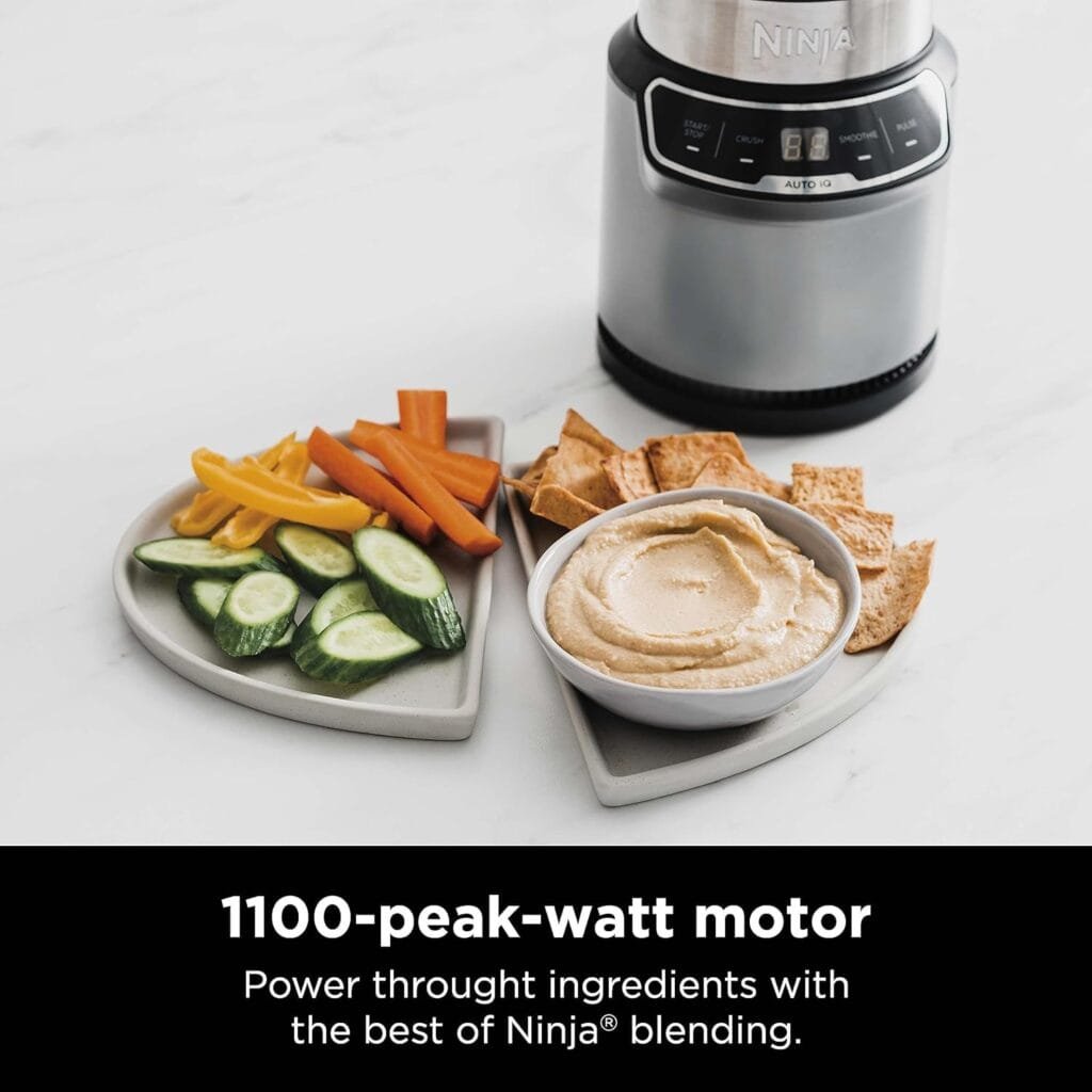Ninja BN401 Nutri Pro Compact Personal Blender, Auto-iQ Technology, 1100-Peak-Watts, for Frozen Drinks, Smoothies, Sauces More, with (2) 24-oz. To-Go Cups Spout Lids, Cloud Silver Ninja BN401 Nutri Pro Compact Personal Blender, Auto-iQ Technology, 1100-Peak-Watts, for Frozen Drinks, Smoothies, Sauces More, with (2) 24-oz. To-Go Cups Spout Lids, Cloud Silver