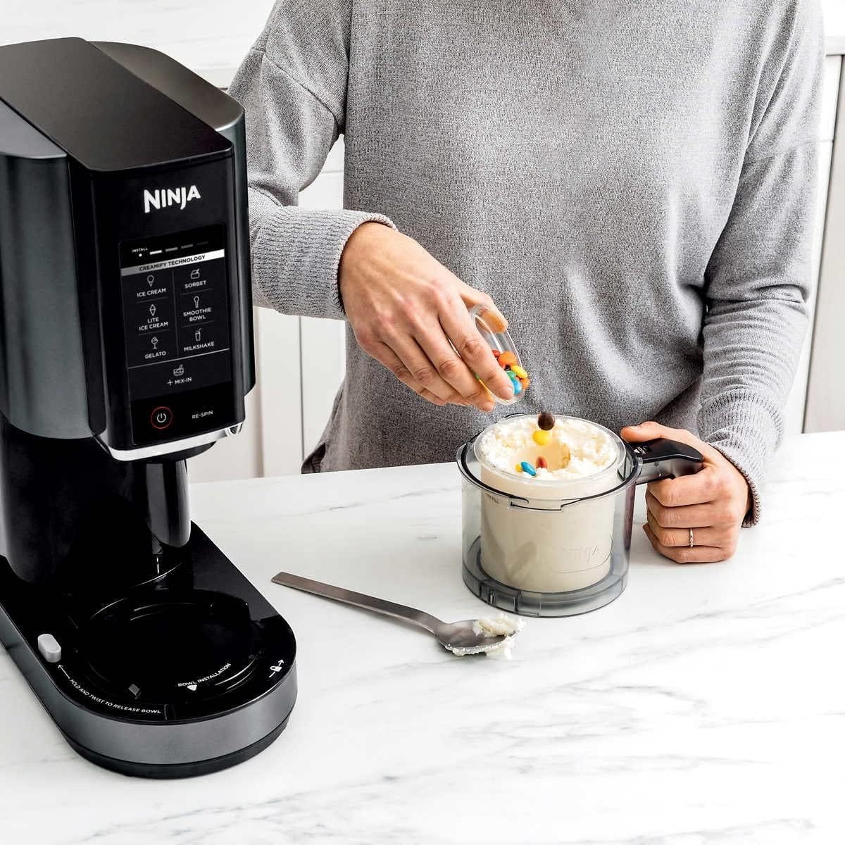 Ninja CN301CO CREAMi Ice Cream Maker, for Gelato, Mix-ins, Milkshakes, Sorbet, Smoothie Bowls More, 7 One-Touch Programs, with (3) Pint Containers Lids, Compact Size, Perfect for Kids, Black (Renewed) Ninja CN301CO CREAMi Ice Cream Maker, for Gelato, Mix-ins, Milkshakes, Sorbet, Smoothie Bowls More, 7 One-Touch Programs, with (3) Pint Containers Lids, Compact Size, Perfect for Kids, Black (Renewed)
