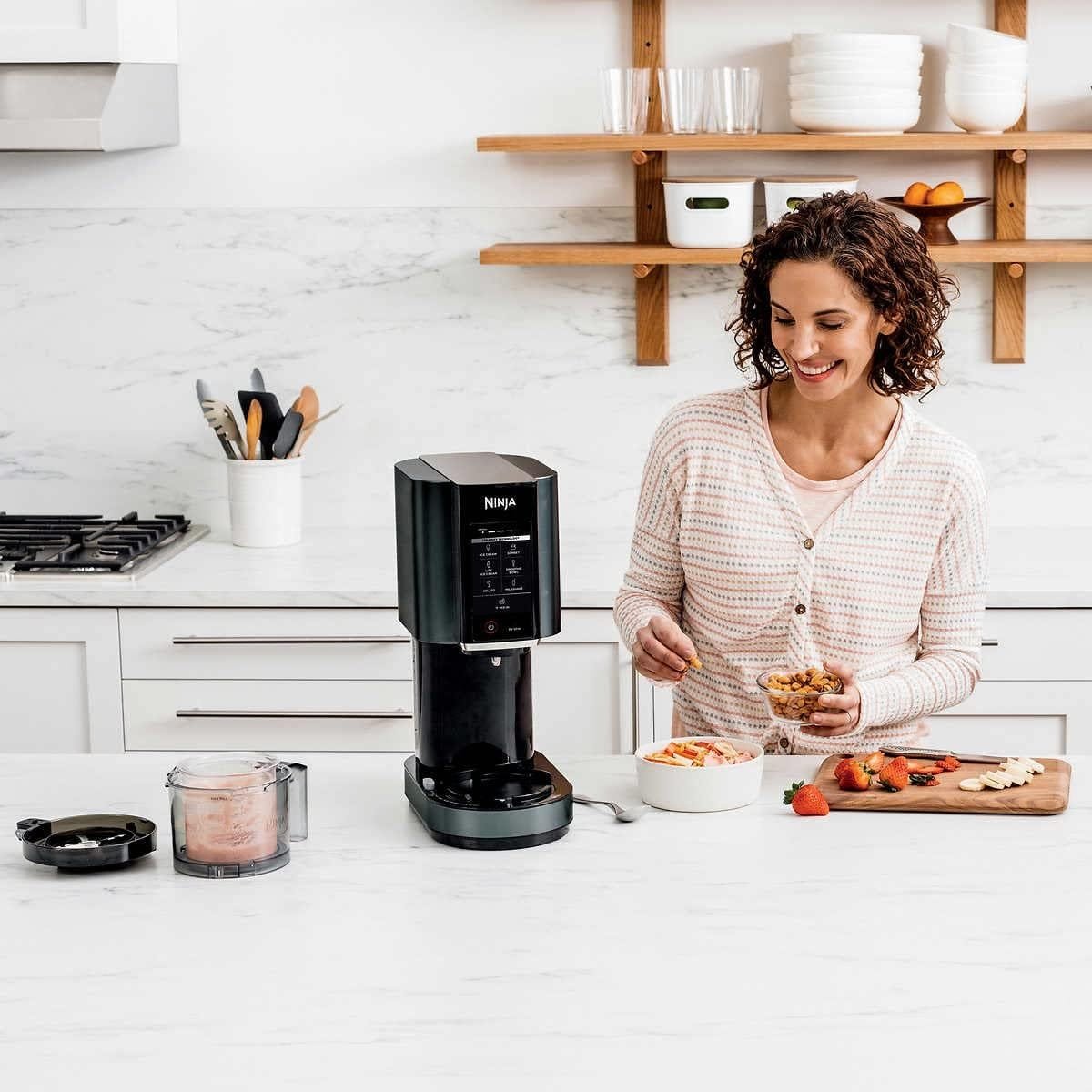 Ninja CN301CO CREAMi Ice Cream Maker, for Gelato, Mix-ins, Milkshakes, Sorbet, Smoothie Bowls More, 7 One-Touch Programs, with (3) Pint Containers Lids, Compact Size, Perfect for Kids, Black (Renewed) Ninja CN301CO CREAMi Ice Cream Maker, for Gelato, Mix-ins, Milkshakes, Sorbet, Smoothie Bowls More, 7 One-Touch Programs, with (3) Pint Containers Lids, Compact Size, Perfect for Kids, Black (Renewed)