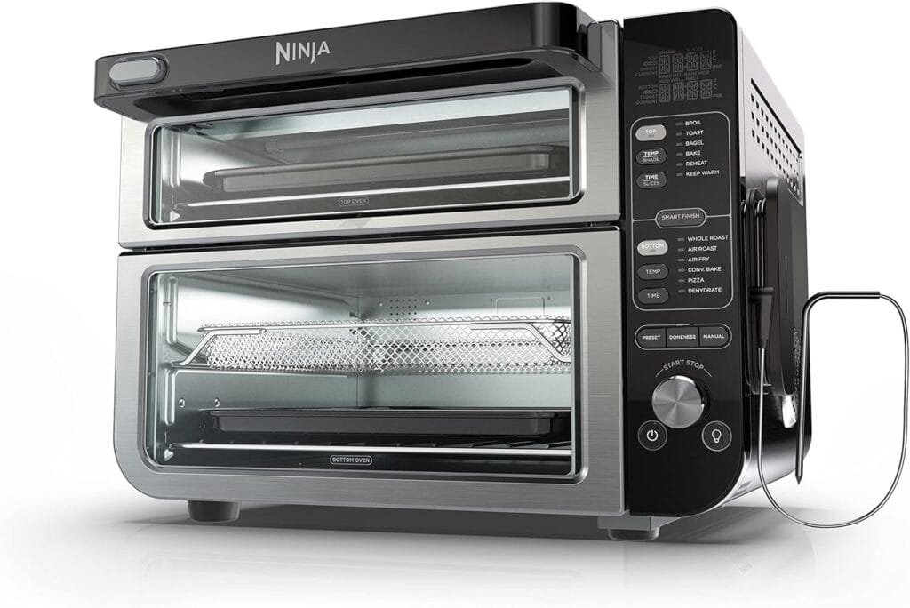 Ninja DCT401 12-in-1 Double Oven with FlexDoor, FlavorSeal Smart Finish, Rapid Top Convection and Air Fry Bottom , Bake, Roast, Toast, Air Fry, Pizza and More, Stainless Steel Ninja DCT401 12-in-1 Double Oven with FlexDoor, FlavorSeal Smart Finish, Rapid Top Convection and Air Fry Bottom , Bake, Roast, Toast, Air Fry, Pizza and More, Stainless Steel