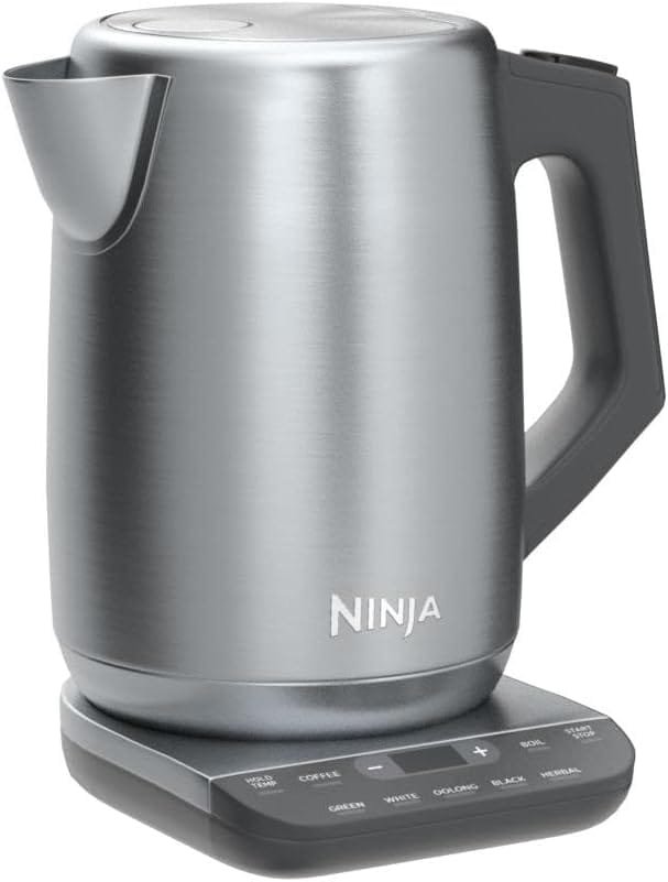 Ninja KT200BL Precision Temperature Electric Kettle, 1500 watts, BPA Free, Stainless, 7-Cup Capacity, Hold Temp Setting, Blue Stainless Ninja KT200BL Precision Temperature Electric Kettle, 1500 watts, BPA Free, Stainless, 7-Cup Capacity, Hold Temp Setting, Blue Stainless