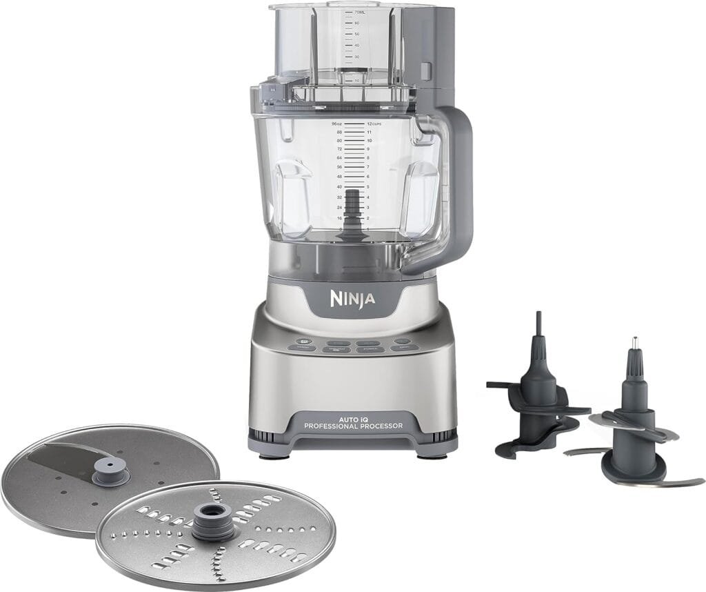 Ninja NF701 Professional XL Food Processor, 1200 Peak-Watts, 4-in-1, Chopping, Slicing/Shredding, Purees, Dough, 12-Cup Processor Bowl, 2 Blades 2 Discs, Feed Chute/Pusher,Silver Ninja NF701 Professional XL Food Processor, 1200 Peak-Watts, 4-in-1, Chopping, Slicing/Shredding, Purees, Dough, 12-Cup Processor Bowl, 2 Blades 2 Discs, Feed Chute/Pusher,Silver