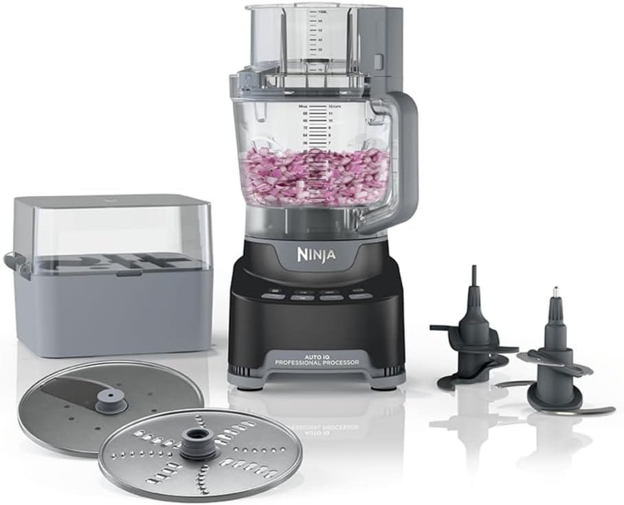 Ninja NF701 Professional XL Food Processor, 1200 Peak-Watts, 4-in-1, Chopping, Slicing/Shredding, Purees, Dough, 12-Cup Processor Bowl, 2 Blades 2 Discs, Feed Chute/Pusher,Silver Ninja NF701 Professional XL Food Processor, 1200 Peak-Watts, 4-in-1, Chopping, Slicing/Shredding, Purees, Dough, 12-Cup Processor Bowl, 2 Blades 2 Discs, Feed Chute/Pusher,Silver