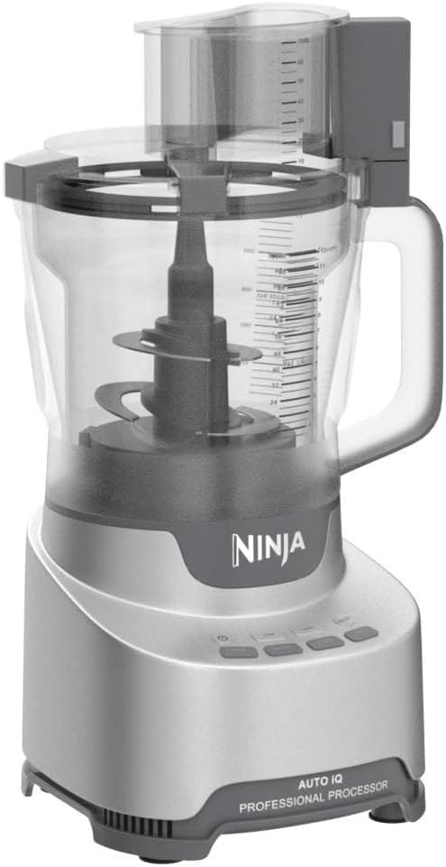 Ninja NF705BRN Professional XL Food Processor, Storage Box, 1200 Peak-Watts, 4-in-1, Chopping, Slicing/Shredding, Purees, Dough, 12-Cup Processor Bowl, 2 Blades  2 Discs, Feed Chute/Pusher, Black