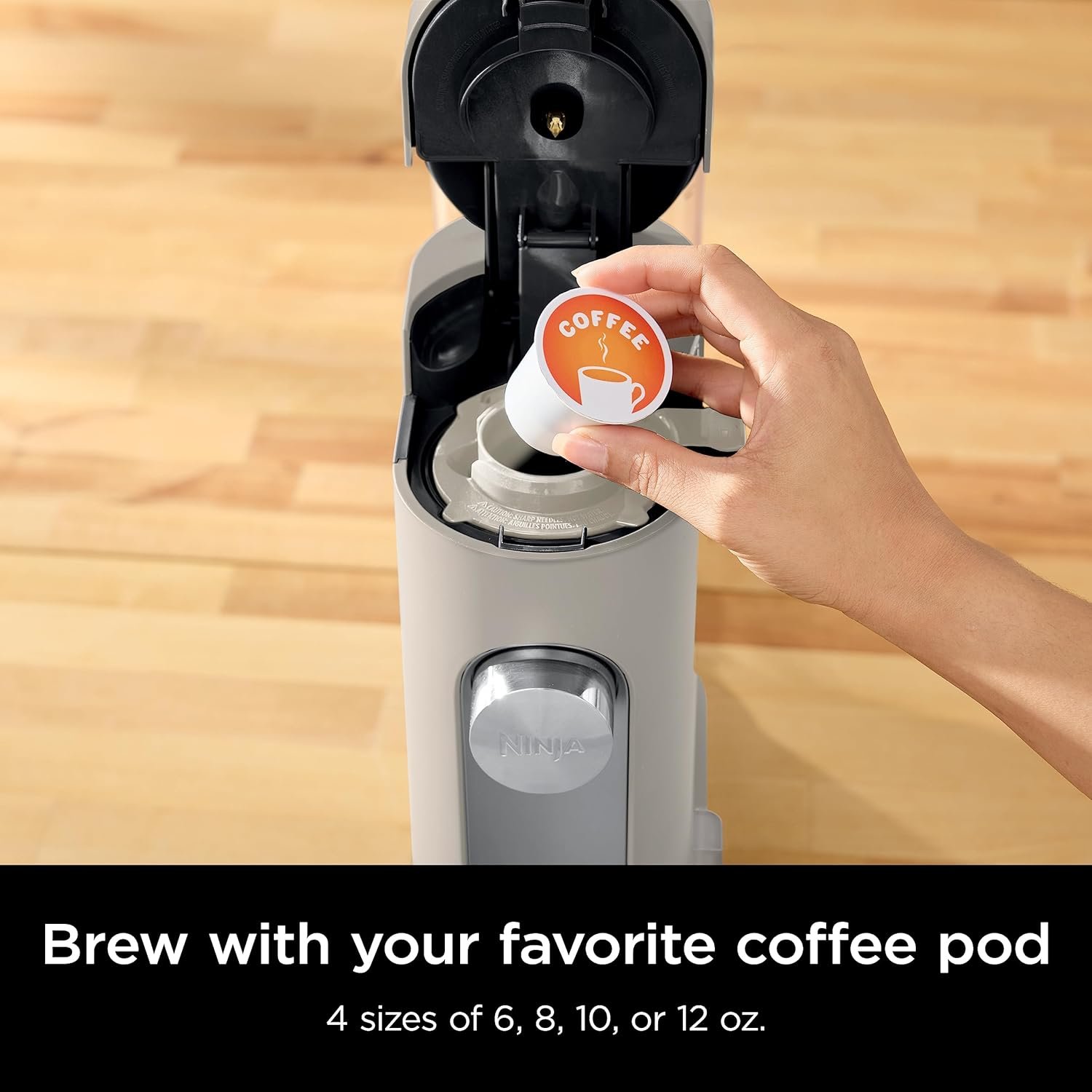Ninja PB041ST Pods  Grounds Single-Serve Coffee Maker, K-Cup Pod Compatible, Brews Grounds, Compact Design, 56-oz. Reservoir, 6-oz. Cup to 24-oz. Travel Mug Brew Sizes, Iced Coffee Maker, Stone Ninja PB041ST Pods  Grounds Single-Serve Coffee Maker, K-Cup Pod Compatible, Brews Grounds, Compact Design, 56-oz. Reservoir, 6-oz. Cup to 24-oz. Travel Mug Brew Sizes, Iced Coffee Maker, Stone