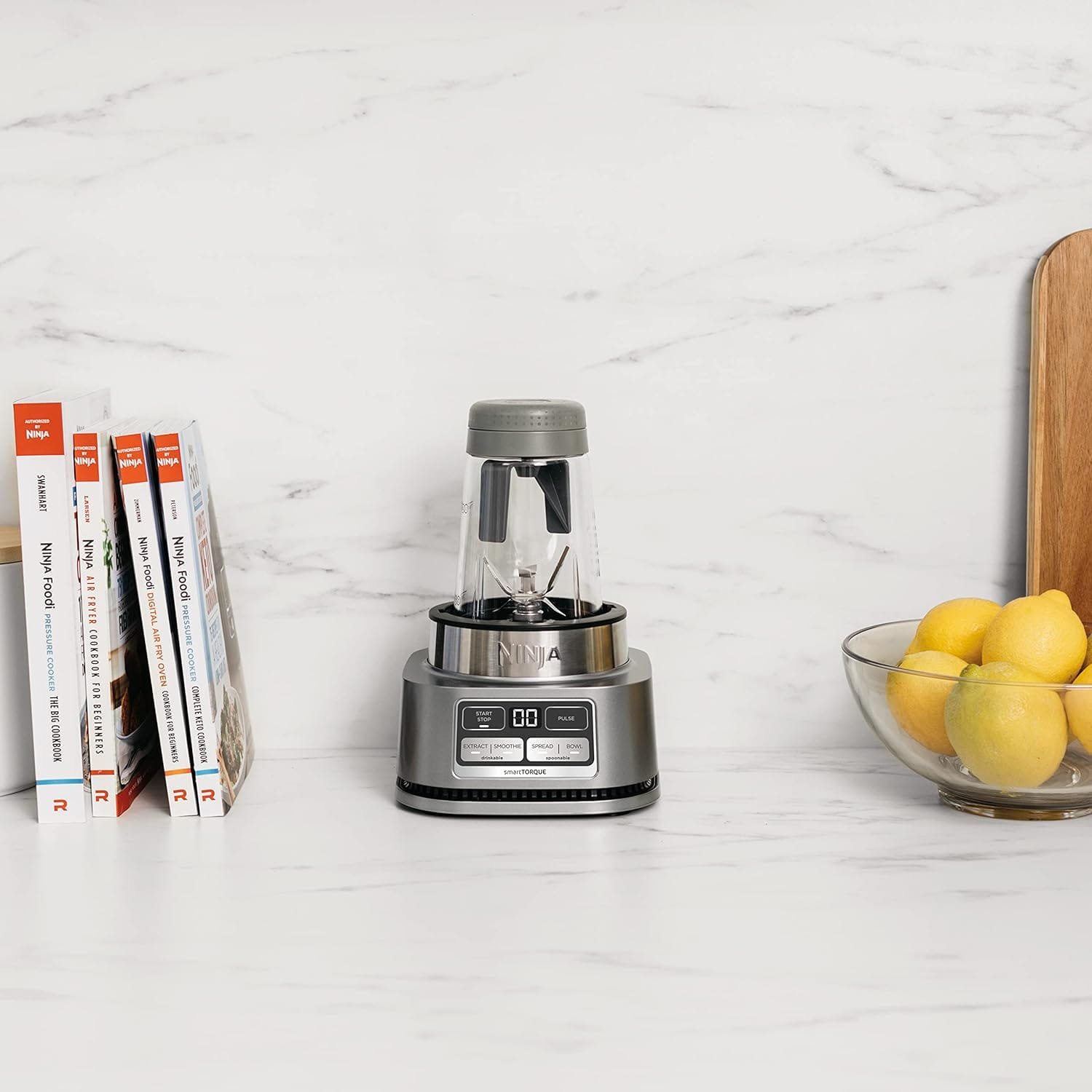 Ninja SS101 Foodi Smoothie Maker  Nutrient Extractor* 1200 WP, 6 Functions Smoothies, Extractions*, Spreads, smartTORQUE, 14-oz. , (2) To-Go Cups  Lids, Silver