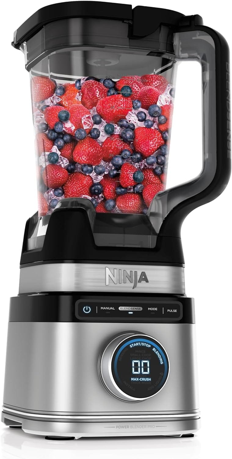 Ninja TB201 Detect Power Blender Pro, BlendSense Technology, For Smoothies, Shakes  More, 1800 Peak Watts, 72 oz. Pitcher, Blender, Black