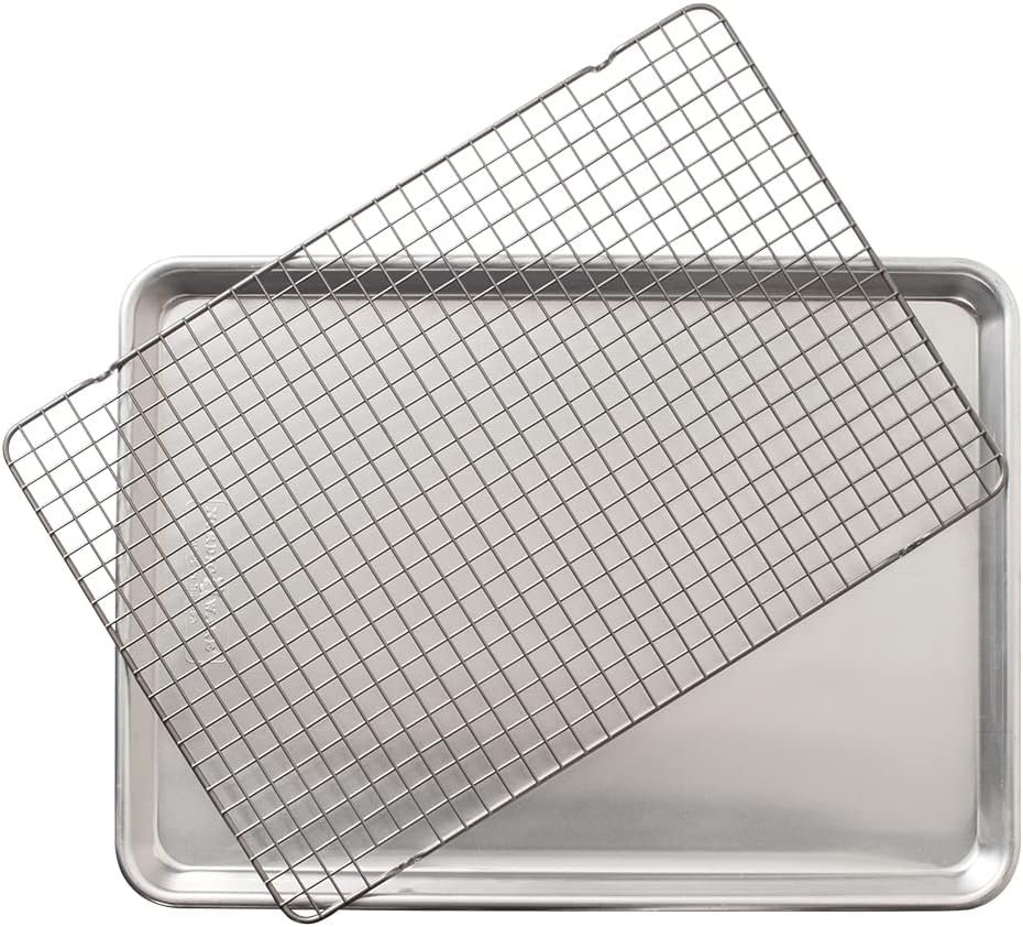 Nordic Ware - 43172AMZM Nordic Ware Half Sheet with Oven Safe Nonstick Grid, 2 Piece Set, Natural Nordic Ware - 43172AMZM Nordic Ware Half Sheet with Oven Safe Nonstick Grid, 2 Piece Set, Natural