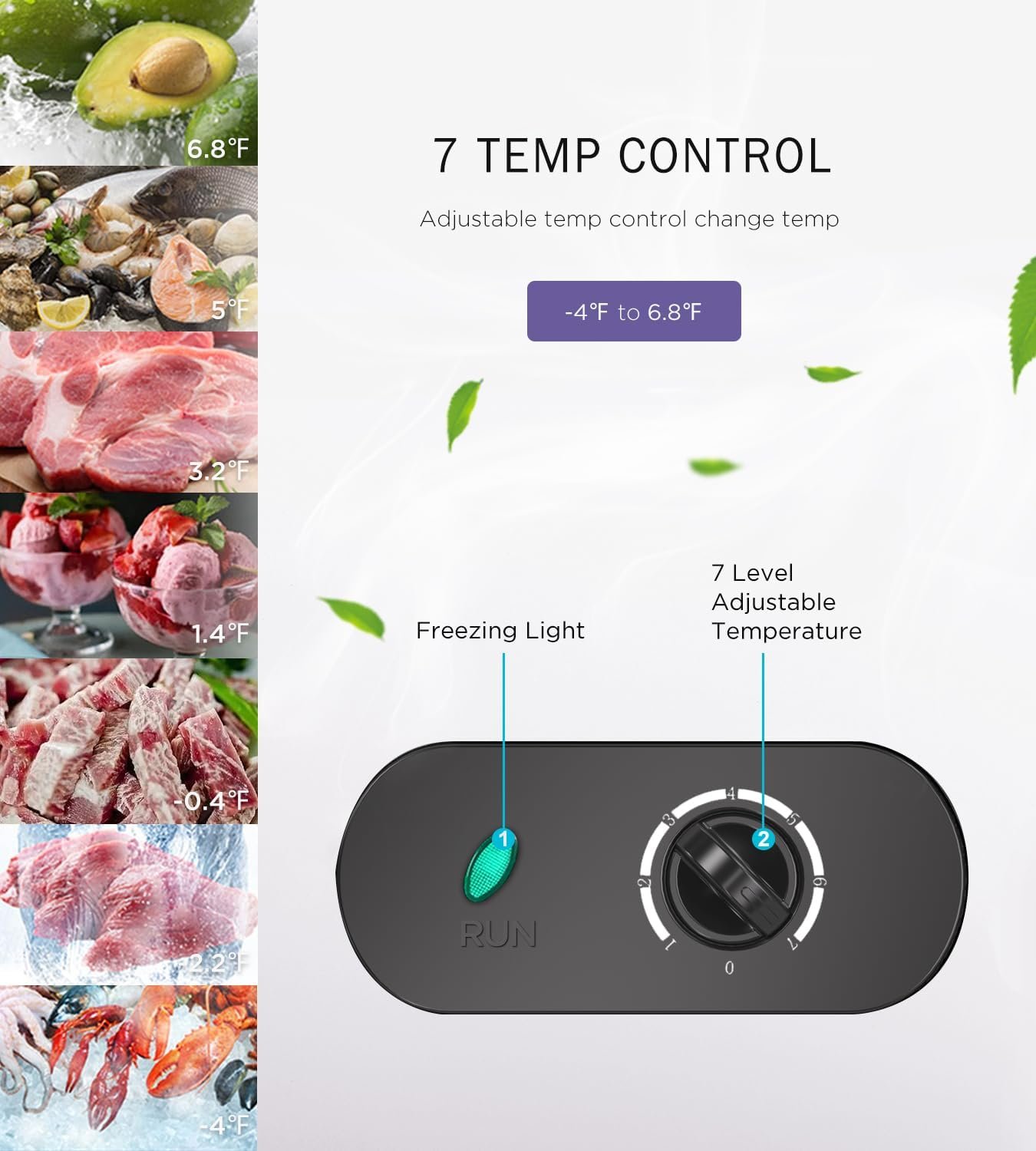 Northair 3.5 Cu Ft Chest Freezer - 2 Removable Baskets - Quiet Compact Freezer - 7 Temperature Settings - Black