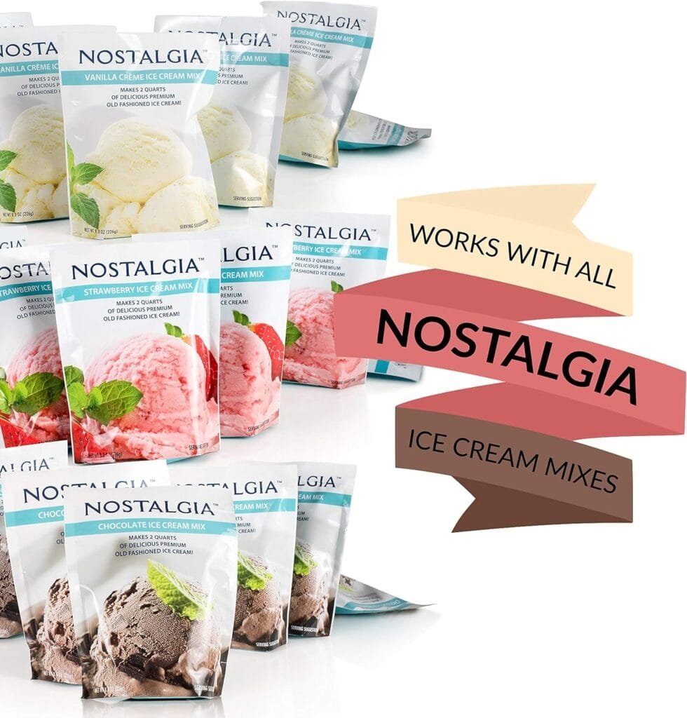 Nostalgia Electric Ice Cream Maker - Old Fashioned Soft Serve Ice Cream Machine Makes Frozen Yogurt or Gelato in Minutes - Fun Kitchen Appliance - Vintage Wooden Style - Light Wood - 4 Quart