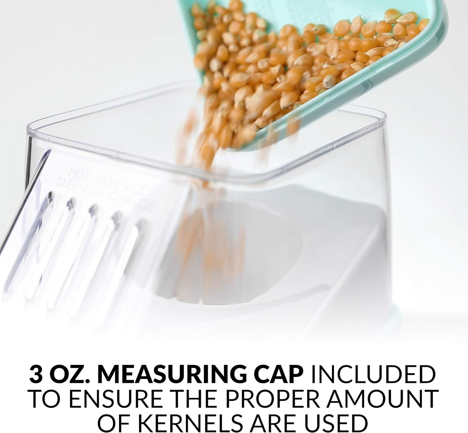 Nostalgia Hot-Air Electric Popcorn Maker, 12 Cups, Healthy Oil Free Popcorn with Measuring Scoop, Retro Aqua