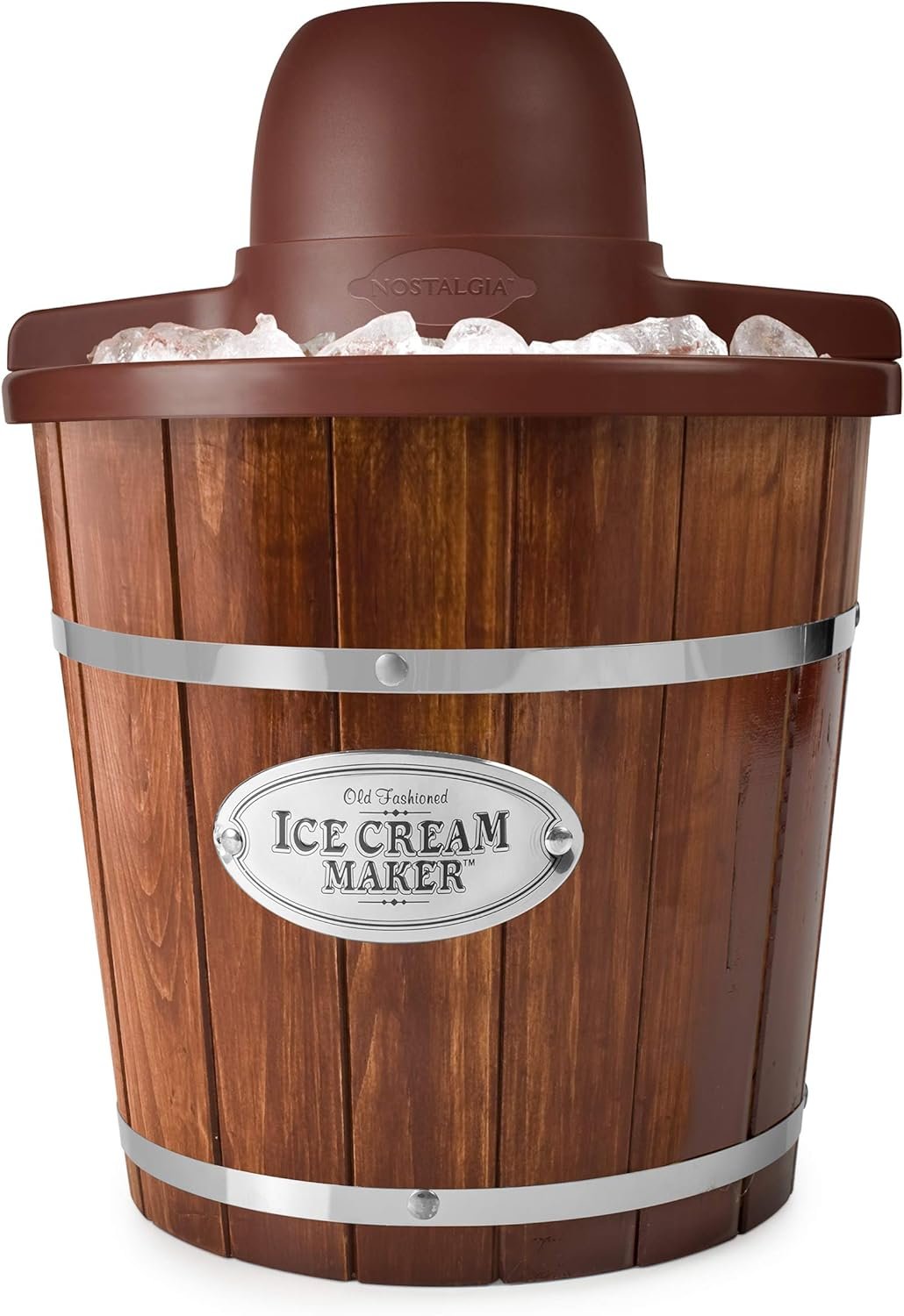 Nostalgia ICMW4NHDB 4-Quart Wood Bucket Ice Cream Maker