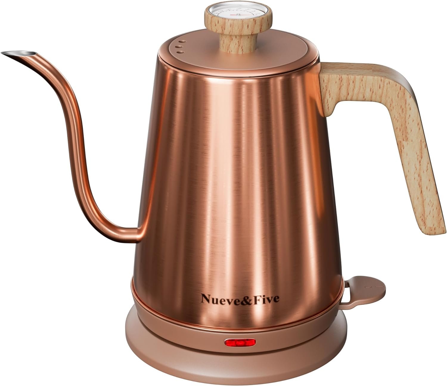 NueveFive Gooseneck Electric Kettle with Thermometer, Black Electric Kettle 1L with Auto Shut-Off,1000W Hot Water Kettle of Stainless Steel, Pour Over Kettle for Coffee  Tea NueveFive Gooseneck Electric Kettle with Thermometer, Black Electric Kettle 1L with Auto Shut-Off,1000W Hot Water Kettle of Stainless Steel, Pour Over Kettle for Coffee  Tea