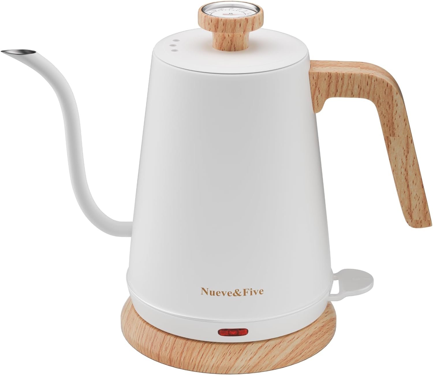 NueveFive Gooseneck Electric Kettle with Thermometer, Black Electric Kettle 1L with Auto Shut-Off,1000W Hot Water Kettle of Stainless Steel, Pour Over Kettle for Coffee  Tea NueveFive Gooseneck Electric Kettle with Thermometer, Black Electric Kettle 1L with Auto Shut-Off,1000W Hot Water Kettle of Stainless Steel, Pour Over Kettle for Coffee  Tea