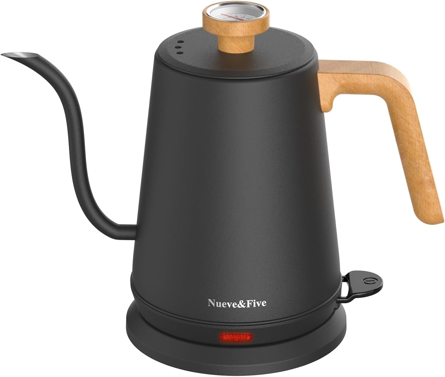 NueveFive Gooseneck Electric Kettle with Thermometer, Black Electric Kettle 1L with Auto Shut-Off,1000W Hot Water Kettle of Stainless Steel, Pour Over Kettle for Coffee  Tea NueveFive Gooseneck Electric Kettle with Thermometer, Black Electric Kettle 1L with Auto Shut-Off,1000W Hot Water Kettle of Stainless Steel, Pour Over Kettle for Coffee  Tea