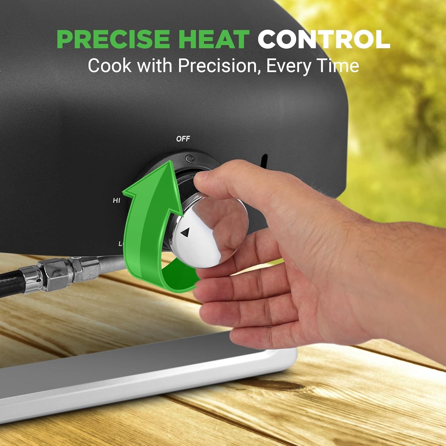 NutriChef Portable Outdoor Gas Pizza Oven - Includes Foldable Feet, Adjustable Heat Control Dial, Burner, Stone  Regulator Hose - Cooks 12 Pizza in 60 Seconds - 25.24 x 16.14 x 12.40 IN