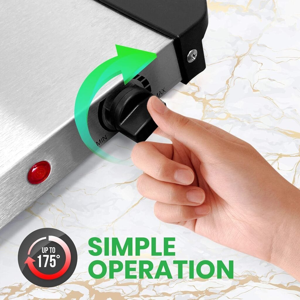 Nutrichef Professional Stainless Steel Buffet Warmer Server with 3 Trays | Portable Hot Plate Food Warmer Station for Parties  Events | Easy to Clean | 3 See-through lids | Max Temperature 175F Nutrichef Professional Stainless Steel Buffet Warmer Server with 3 Trays | Portable Hot Plate Food Warmer Station for Parties  Events | Easy to Clean | 3 See-through lids | Max Temperature 175F