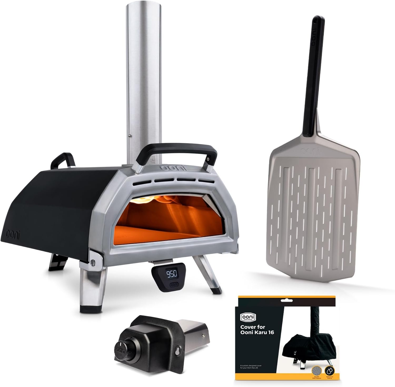 Offer - Save On Ooni Karu 16 Cover, Ooni Karu 16 Gas Burner and Ooni 14 Perforated Pizza Peel with Ooni Karu 16 Mult-Fuel Pizza Oven