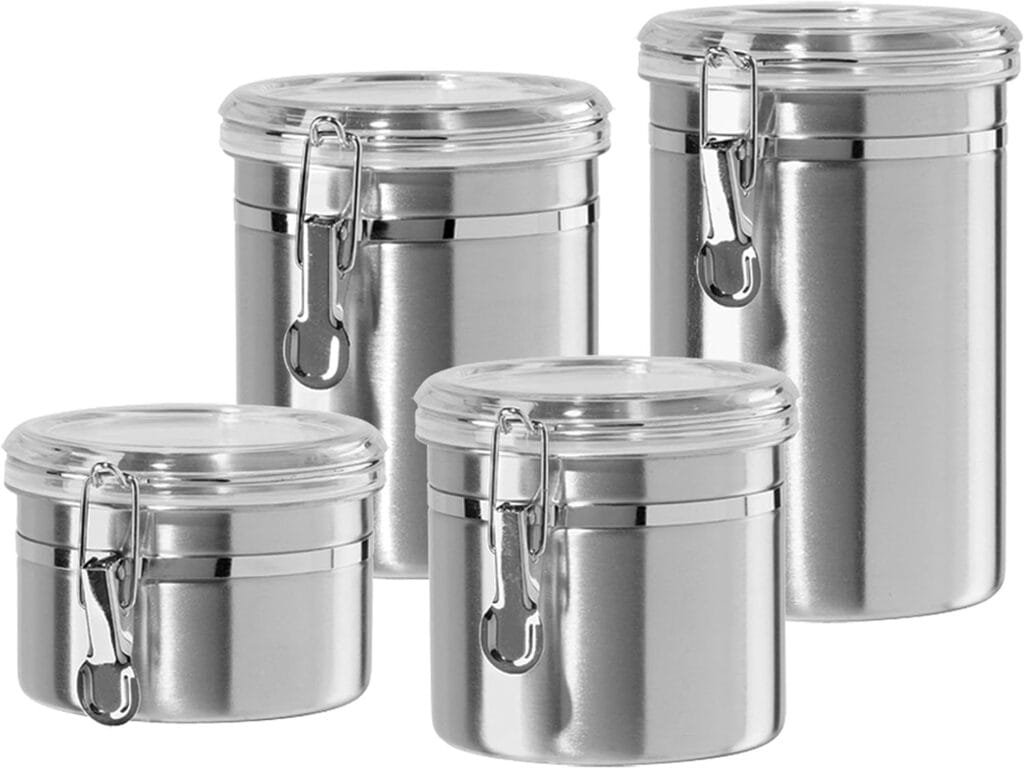 Oggi Corporation Oggi Food Storage Container Set, 4 pc, Stainless Steel Oggi Corporation Oggi Food Storage Container Set, 4 pc, Stainless Steel