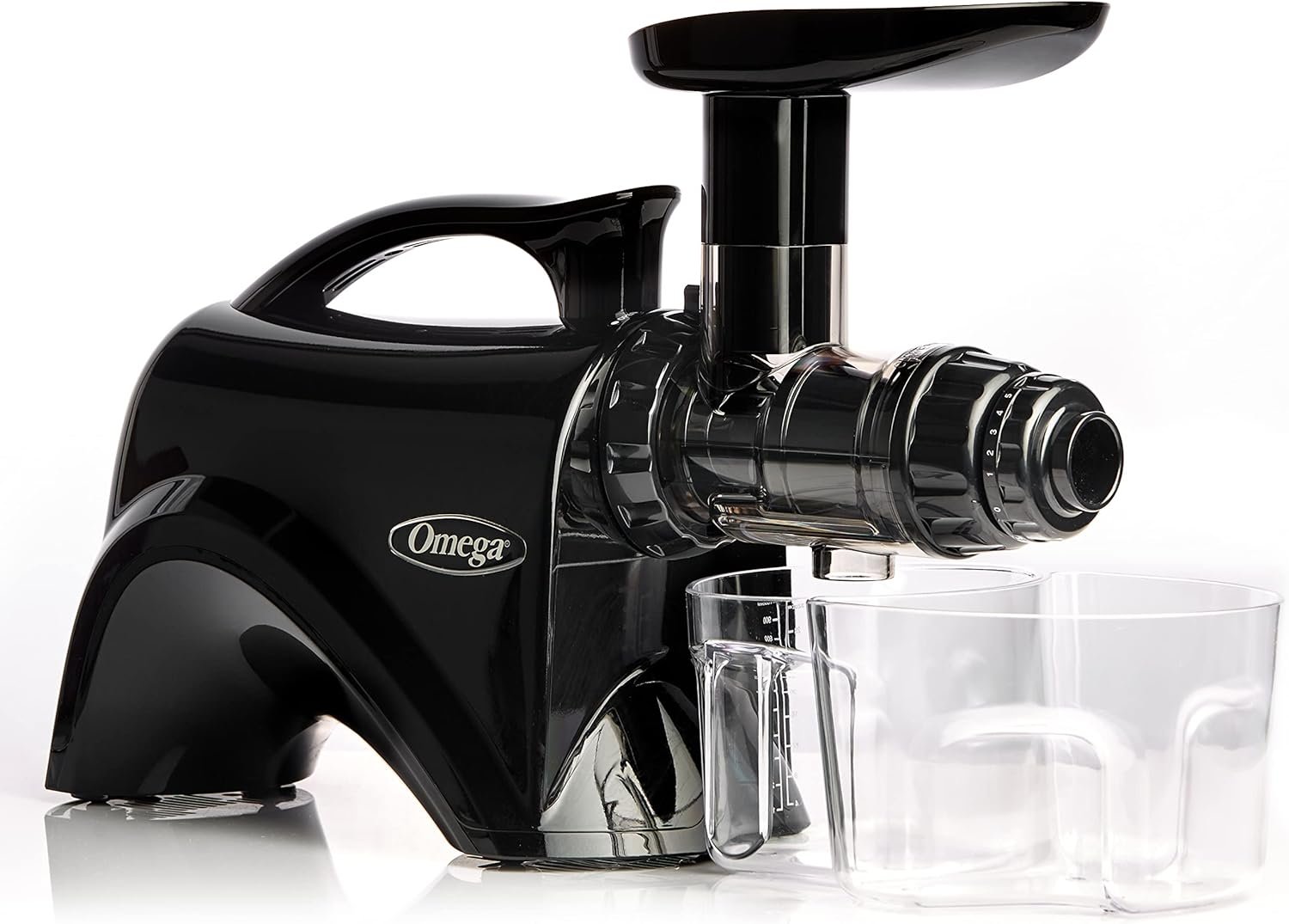 Omega Juicer NC900HBK19 Juice Extractor and Nutrition System Slow Masticating Dual-Stage Extraction with Adjustable Settings, 150-Watt, Black