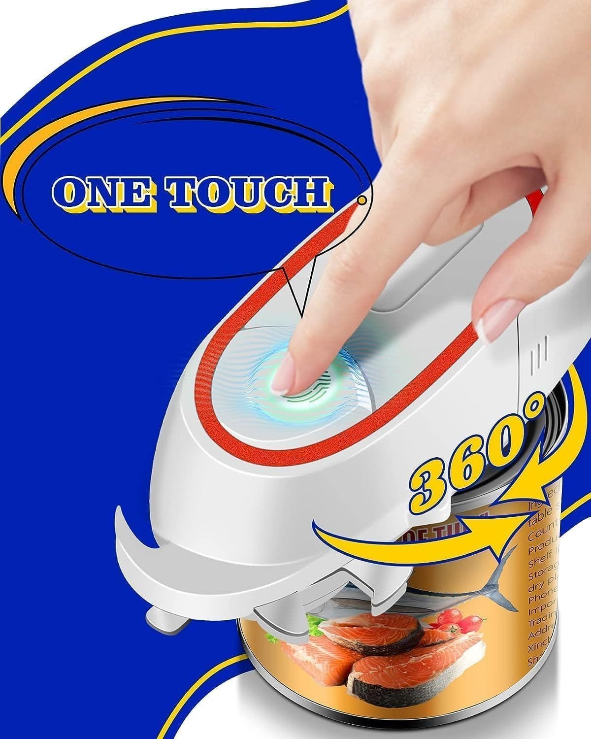 One Touch Electric Can Openers for Kitchen Open All Size Can, Kitchen Gadget Electric Can Opener for Seniors with Arthritis, Automatic Can Opener Battery Operated Electric Can Opener Smooth Edge