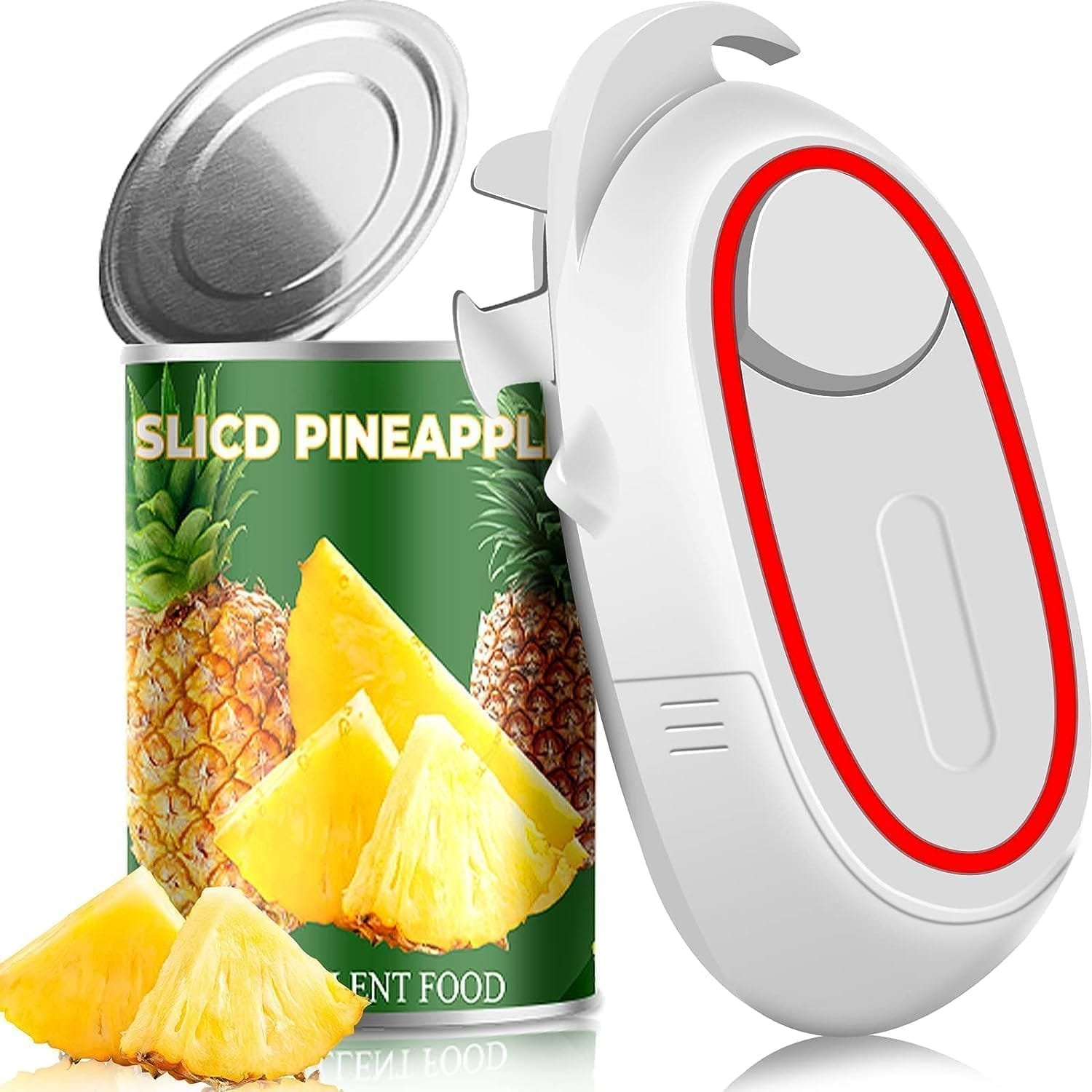 One Touch Electric Can Openers for Kitchen Open All Size Can, Kitchen Gadget Electric Can Opener for Seniors with Arthritis, Automatic Can Opener Battery Operated Electric Can Opener Smooth Edge