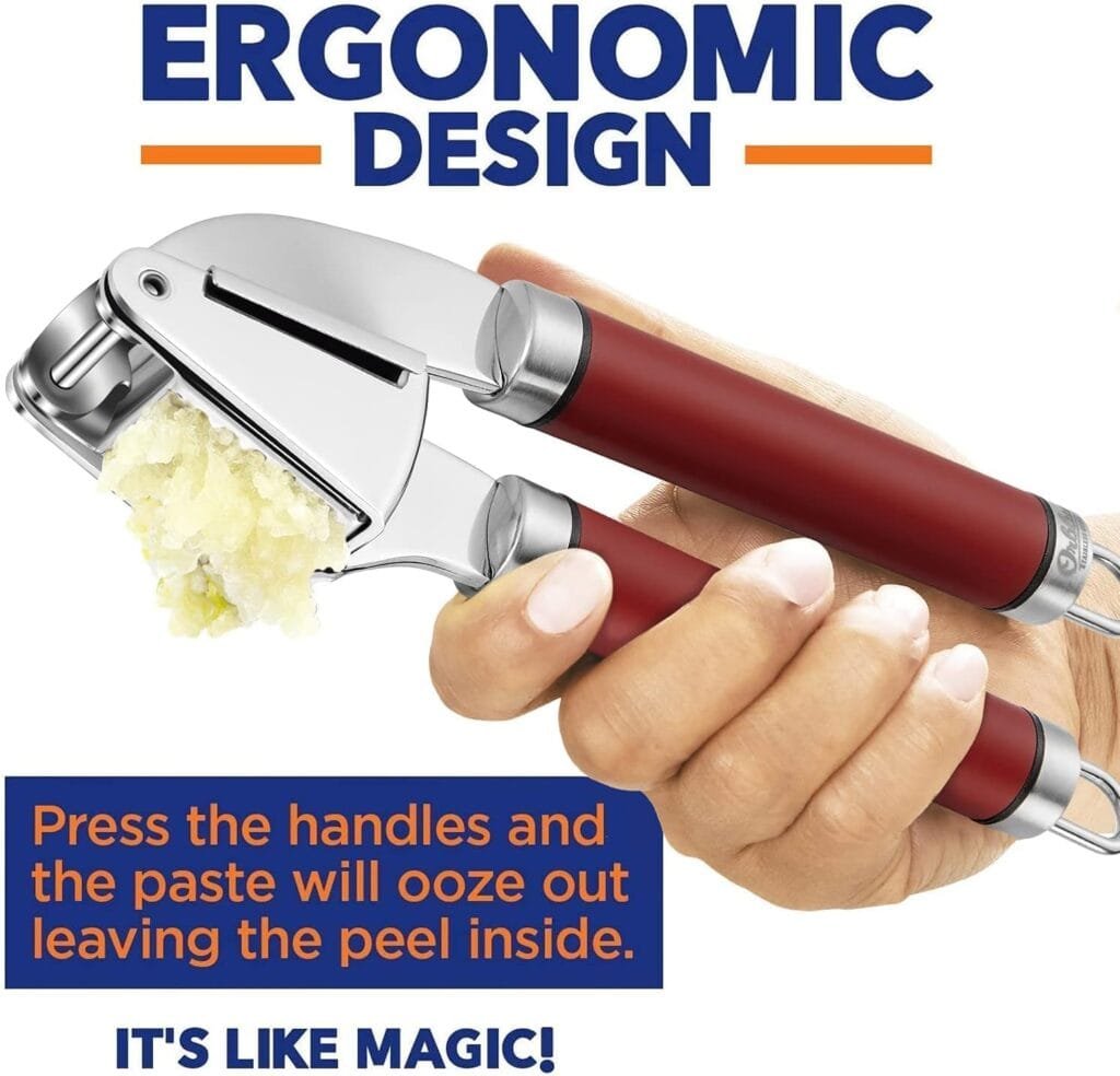 ORBLUE Garlic Press Stainless Steel - Premium Professional Grade Garlic Mincer, Crusher  Peeler Set - Easy Clean, Dishwasher Safe  Rust-proof