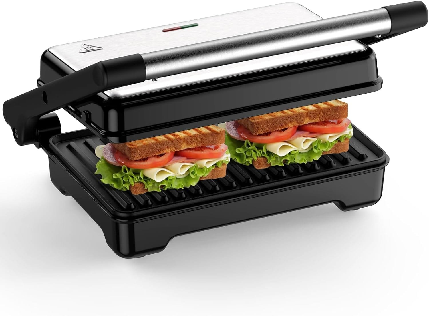 OSTBA Panini Press, 1200W Sandwich Maker, XXL Electric Indoor Grill with Nonstick Plates, Indicator Lights, Opens 180 Degrees, Easy to Clean