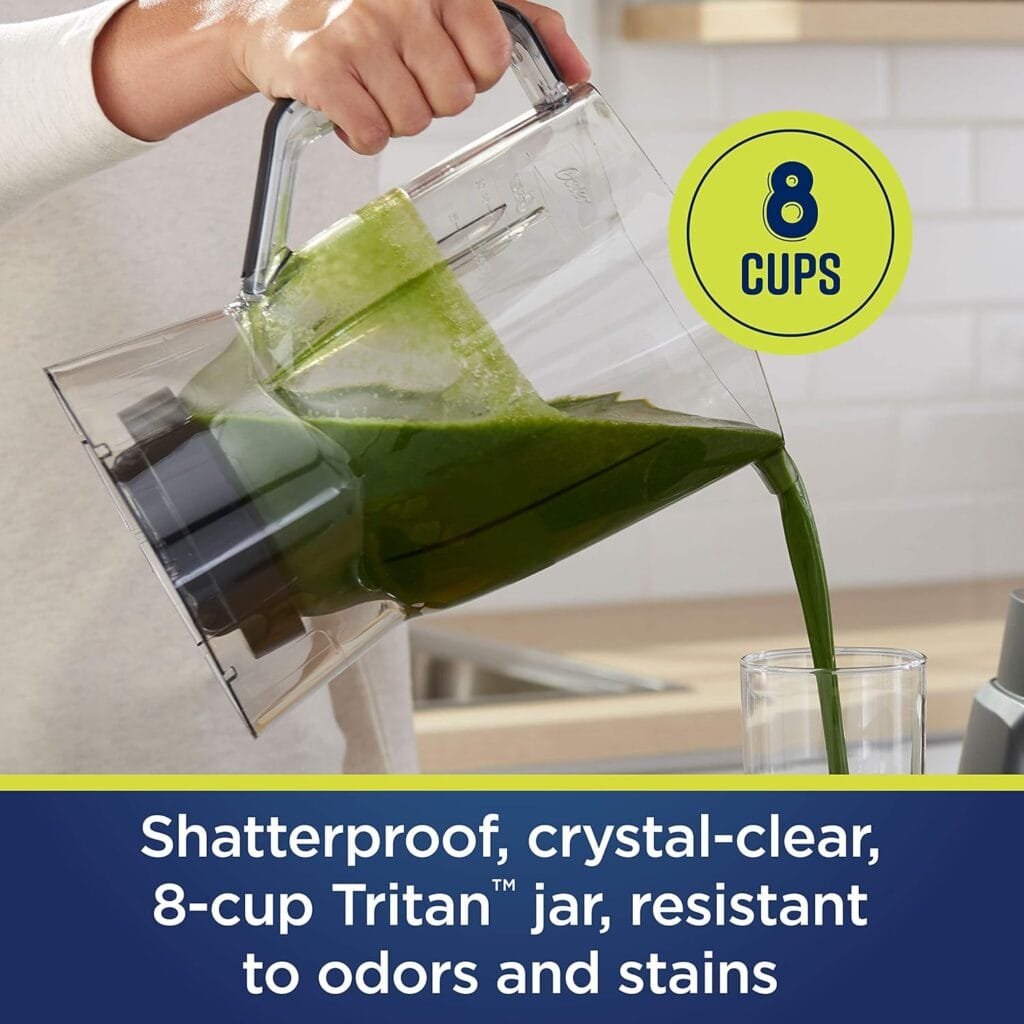 Oster BLSTTS-CB2-000 Pro Blender with Texture Select Settings, 2 Blend-N-Go Cups and Tritan Jar, 64 Ounces, Brushed Nickel