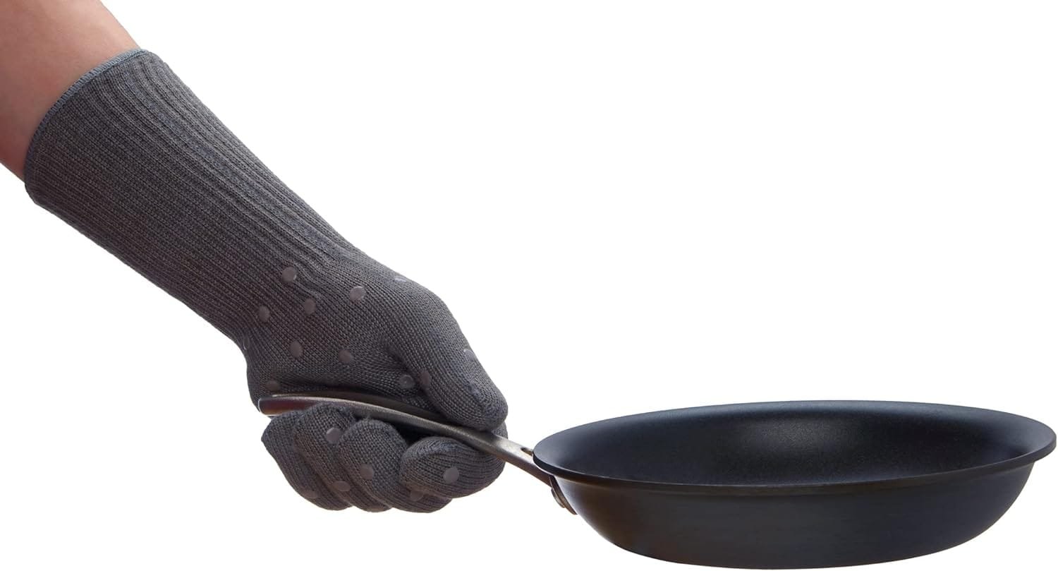 Oven Gloves with Fingers by Beets  Berry, Cooking Gloves Heat Resistant up to 650°F, for Small Hands, Baking Gloves Extra Long, BBQ Glove, Oven Glove, Kitchen Gloves for Oven, Grill Gloves, Pink