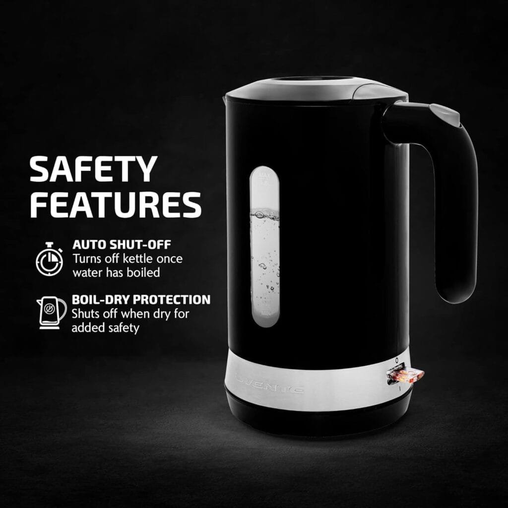OVENTE Electric Kettle, Hot Water, Heater 1.7 Liter - BPA Free Fast Boiling Cordless Water Warmer - Auto Shut Off Instant Water Boiler for Coffee  Tea Pot - White KP72W