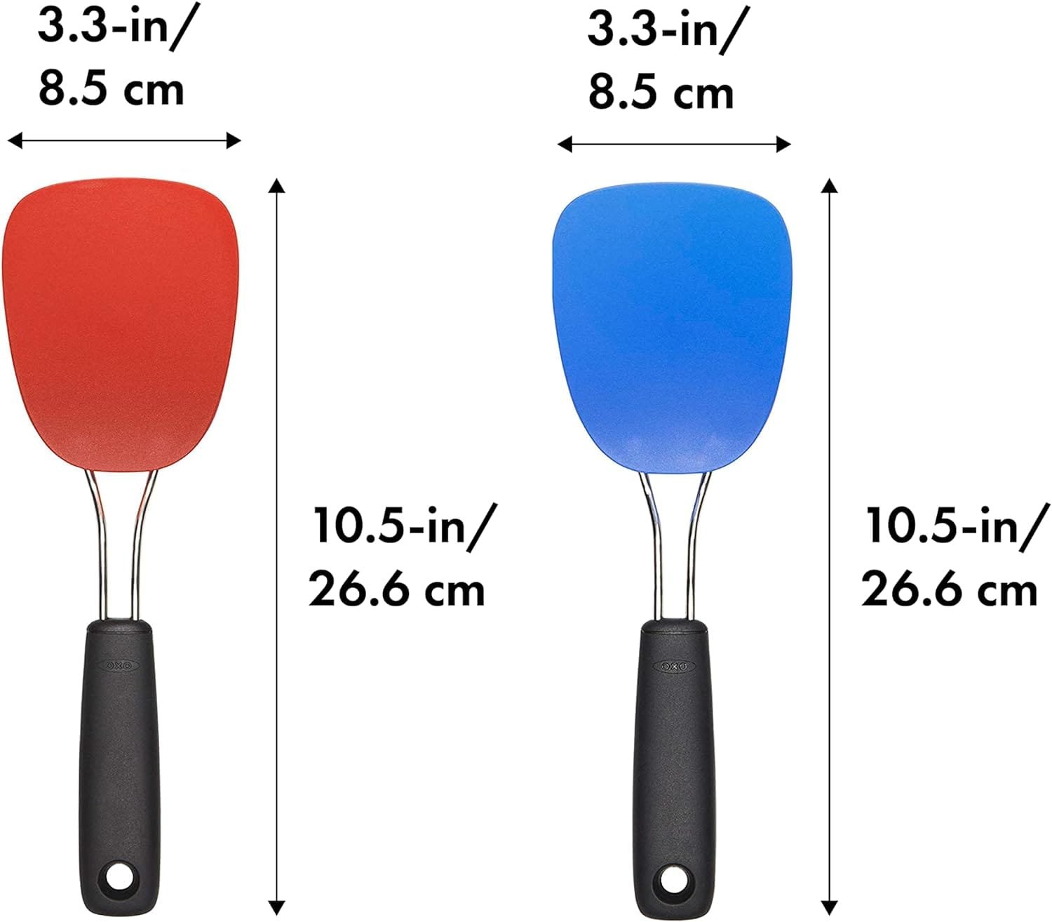 OXO Good Grips Nylon Flexible Turner Set, Red/Blue,10.65 x 3.15 x 2.45 inches