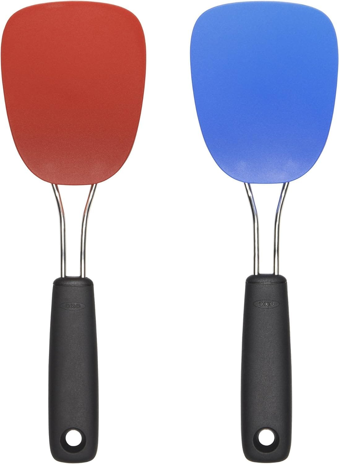OXO Good Grips Nylon Flexible Turner Set, Red/Blue,10.65 x 3.15 x 2.45 inches