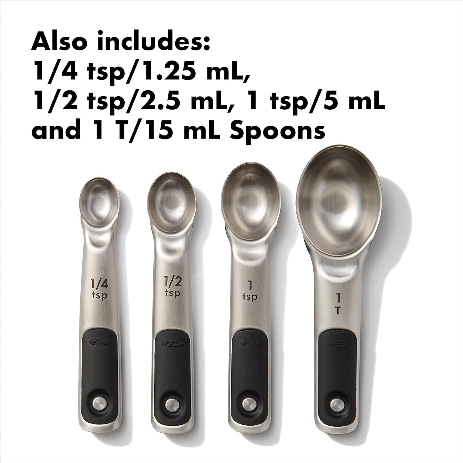 OXO Good Grips Stainless Steel Measuring Cups and Spoons Set, 2.9, 8 Piece OXO Good Grips Stainless Steel Measuring Cups and Spoons Set, 2.9, 8 Piece