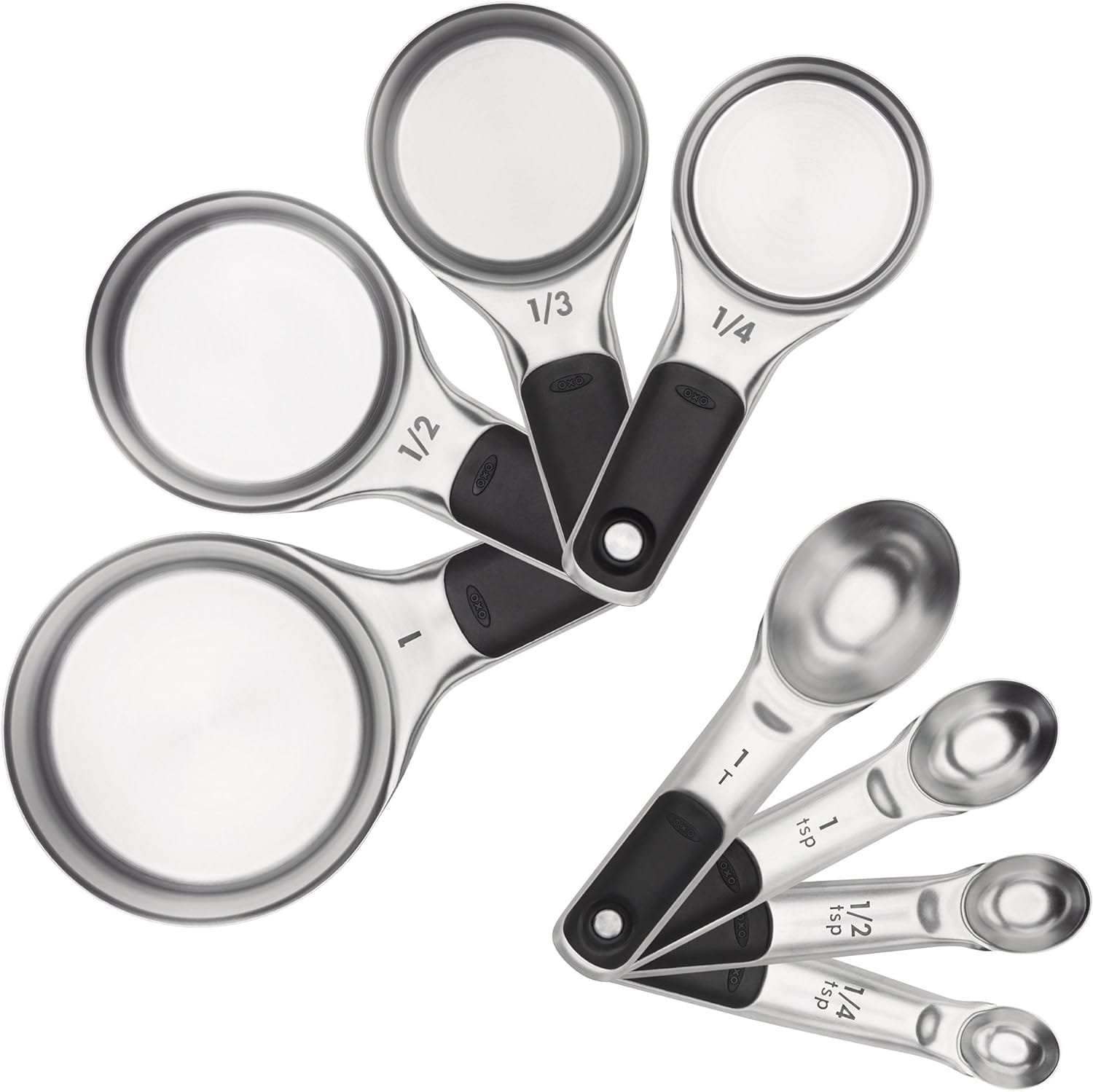 OXO Good Grips Stainless Steel Measuring Cups and Spoons Set, 2.9, 8 Piece OXO Good Grips Stainless Steel Measuring Cups and Spoons Set, 2.9, 8 Piece