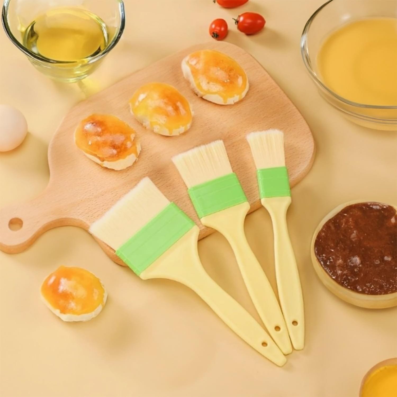 OYV 3 Pcs Basting Pastry Brush, Cooking Brush Set, Grill Brush, Food Brush For Baking, Perfect For Marinade, Sauce, Egg Wash, Butter, BBQ Brushes OYV 3 Pcs Basting Pastry Brush, Cooking Brush Set, Grill Brush, Food Brush For Baking, Perfect For Marinade, Sauce, Egg Wash, Butter, BBQ Brushes