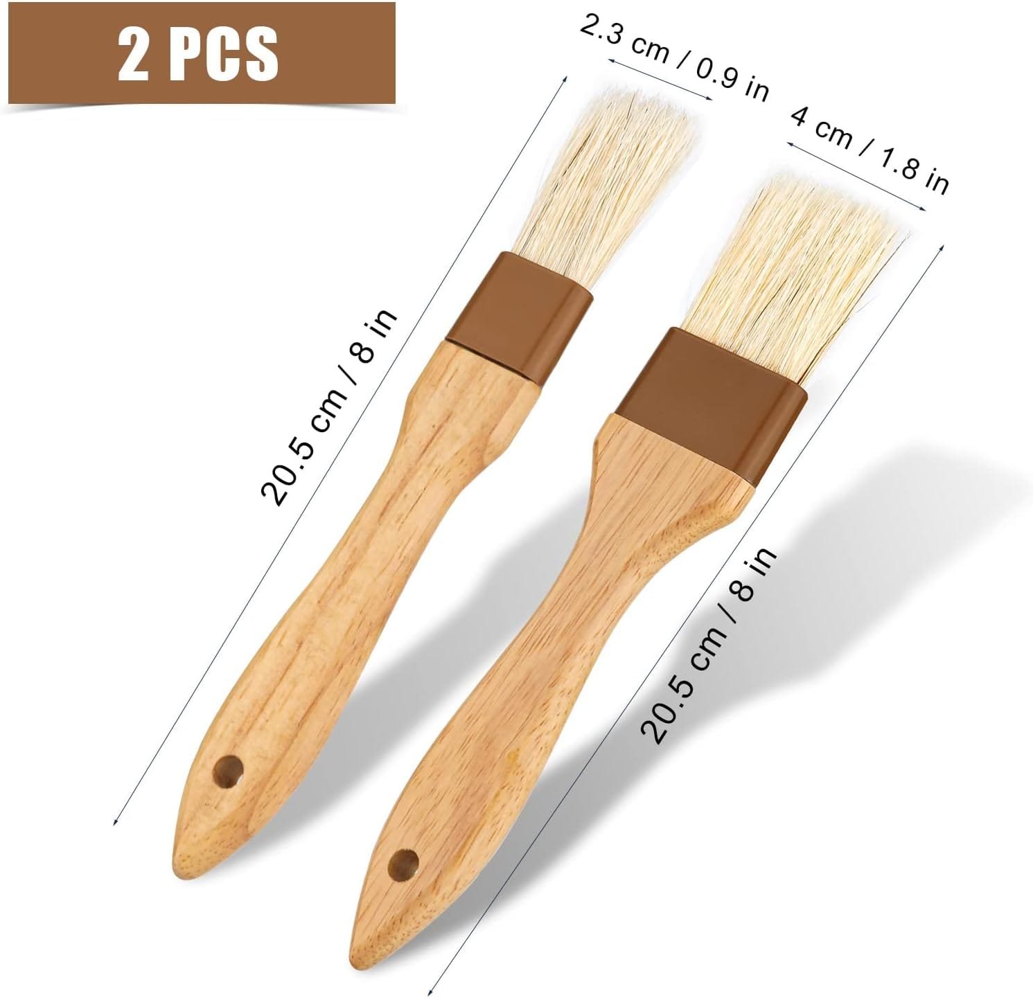 Pastry Basting Brushes, 2PCS Oil Brushes Boar Bristle Brushes BBQ Brushes for Sauce BBQ Basting Brush Kitchen Brush for Oil Egg Spread Marinade Sauce (2 Specifications) Pastry Basting Brushes, 2PCS Oil Brushes Boar Bristle Brushes BBQ Brushes for Sauce BBQ Basting Brush Kitchen Brush for Oil Egg Spread Marinade Sauce (2 Specifications)