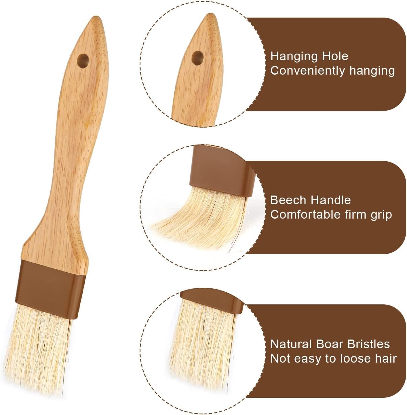 Pastry Basting Brushes, 2PCS Oil Brushes Boar Bristle Brushes BBQ Brushes for Sauce BBQ Basting Brush Kitchen Brush for Oil Egg Spread Marinade Sauce (2 Specifications) Pastry Basting Brushes, 2PCS Oil Brushes Boar Bristle Brushes BBQ Brushes for Sauce BBQ Basting Brush Kitchen Brush for Oil Egg Spread Marinade Sauce (2 Specifications)