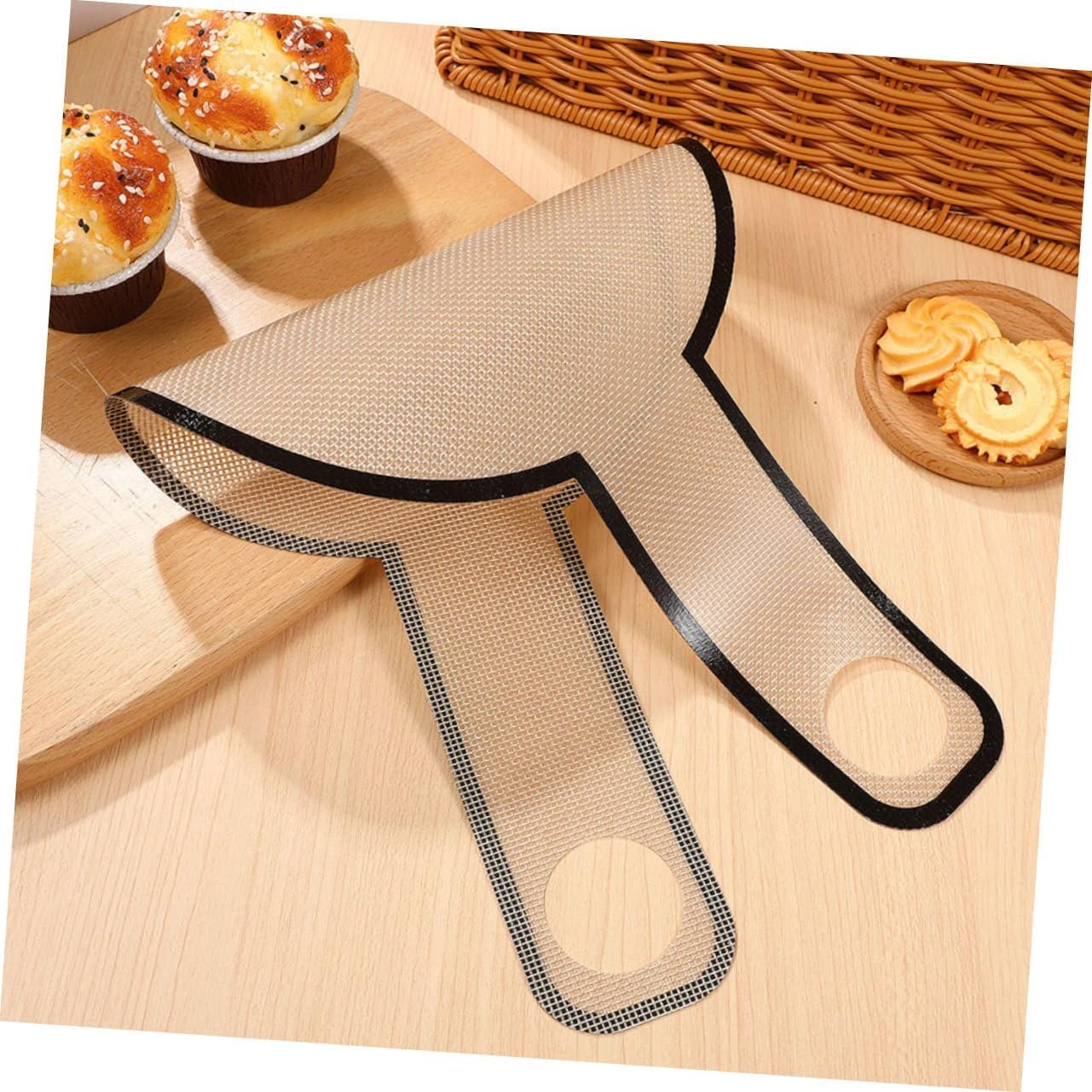 Pastry Mat Slings 2pcs Silicone Baking Pot Holder Bread Baking Silicone Bakeware Silicone Baking Sling Baking Mat Silicone Bread Sling Glass Fiber Netherlands Sourdough Bread Sling