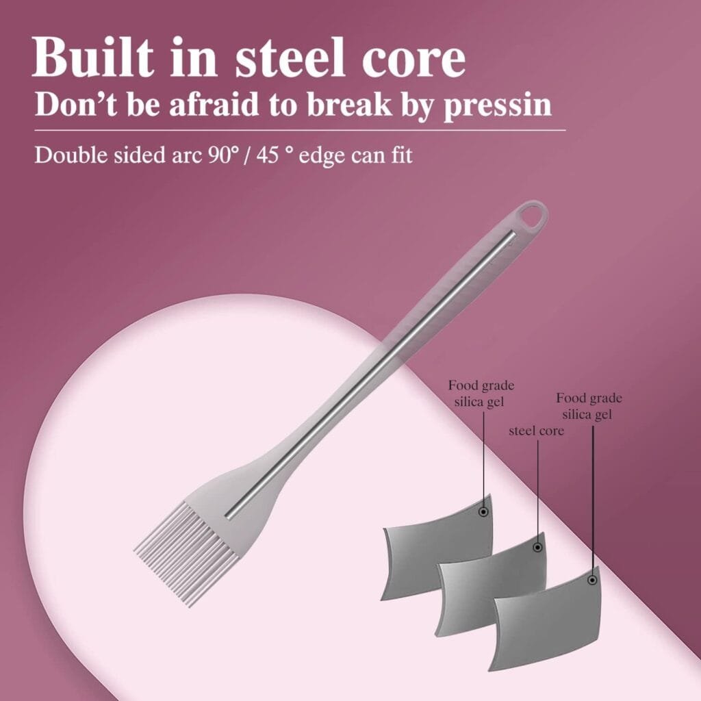 Permanent Warranty Silicone Basting Brush 1 PCS Heat Resistant Grilling Cakes Desserts Pastry Baking Brush Oil Brush for Kitchen Cooking Basting Brush Grey