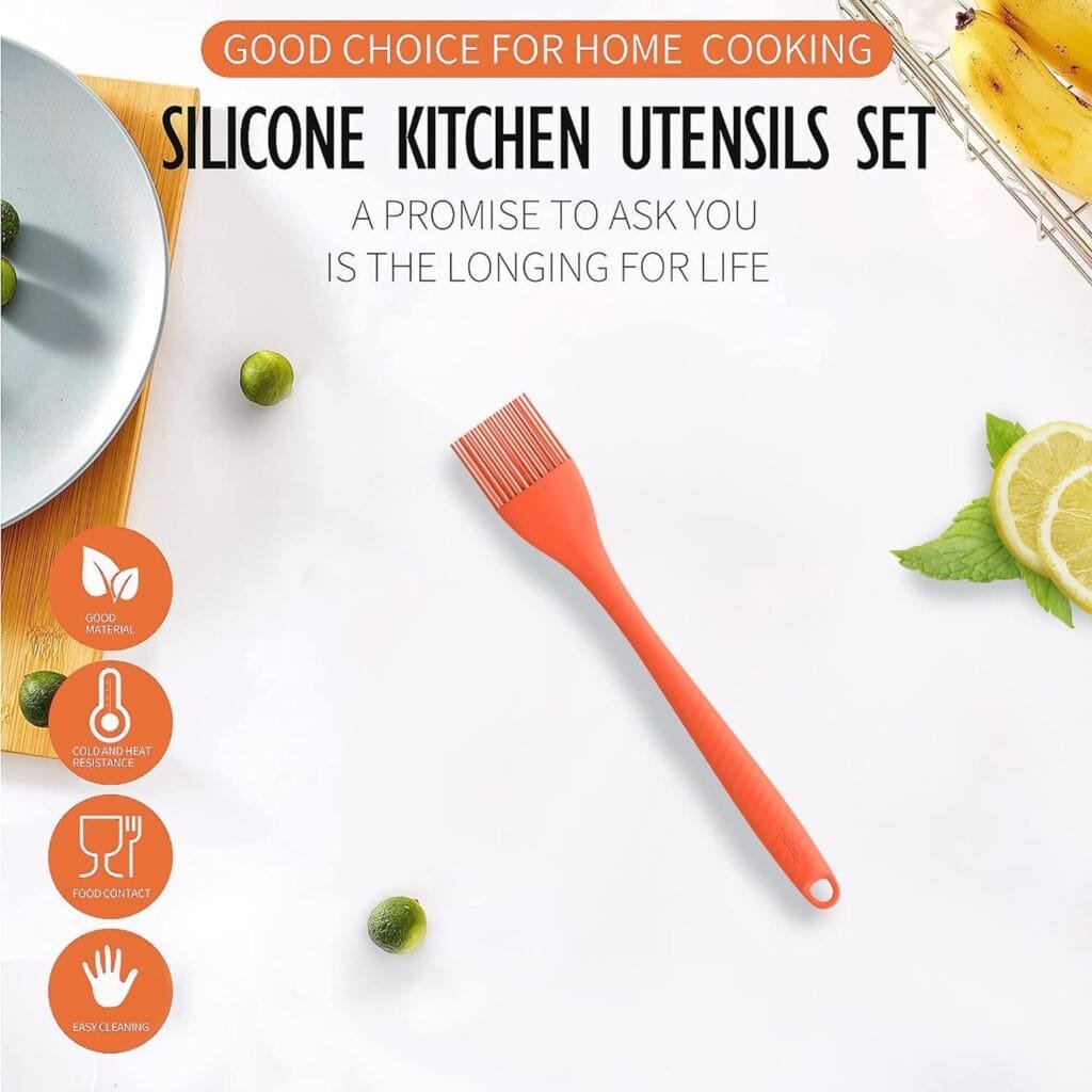 Permanent Warranty Silicone Basting Brush 1 PCS Heat Resistant Grilling Cakes Desserts Pastry Baking Brush Oil Brush for Kitchen Cooking Basting Brush Grey