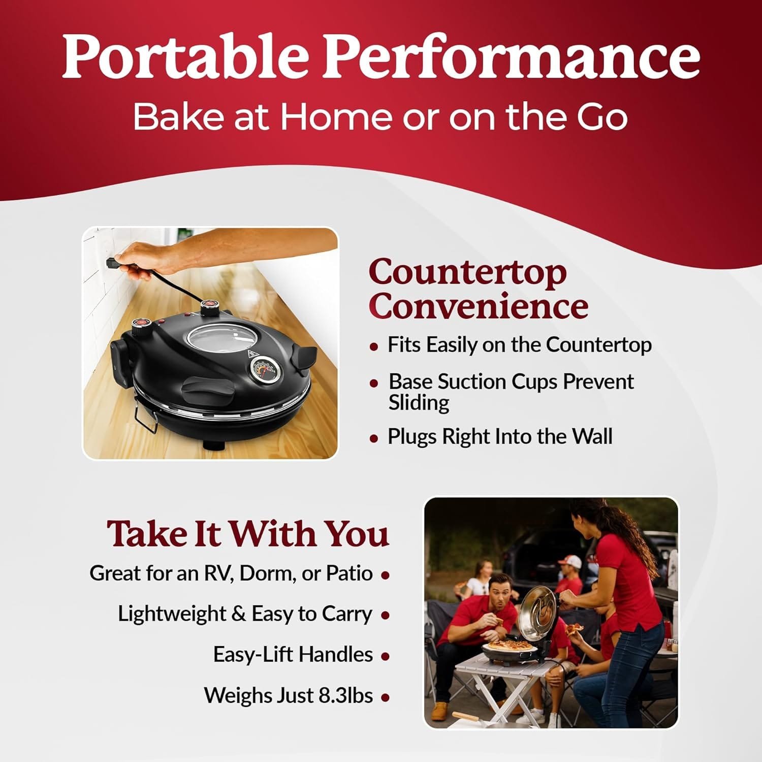 Piezano Pizza Oven with Accessories – Electric Pizza Oven Indoor Portable, 12 Inch Indoor Pizza Oven Countertop, Stone Baked Pizza Maker Heats up to 800˚F Piezano Pizza Oven with Accessories – Electric Pizza Oven Indoor Portable, 12 Inch Indoor Pizza Oven Countertop, Stone Baked Pizza Maker Heats up to 800˚F