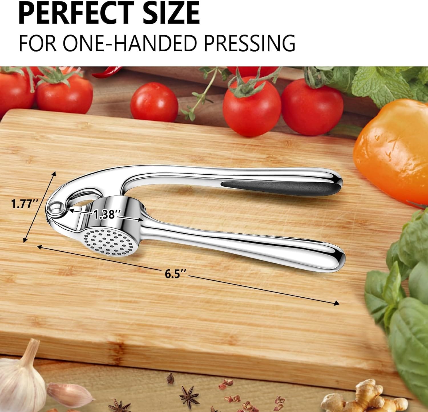 PLAPITATE Garlic Press Set with Easy-Squeeze Handle, Garlic Mincer Tool, Garlic Crusher Tool, Garlic Smasher Garlic Masher, Extracts More Garlic Paste, Dishwasher Safe PLAPITATE Garlic Press Set with Easy-Squeeze Handle, Garlic Mincer Tool, Garlic Crusher Tool, Garlic Smasher Garlic Masher, Extracts More Garlic Paste, Dishwasher Safe