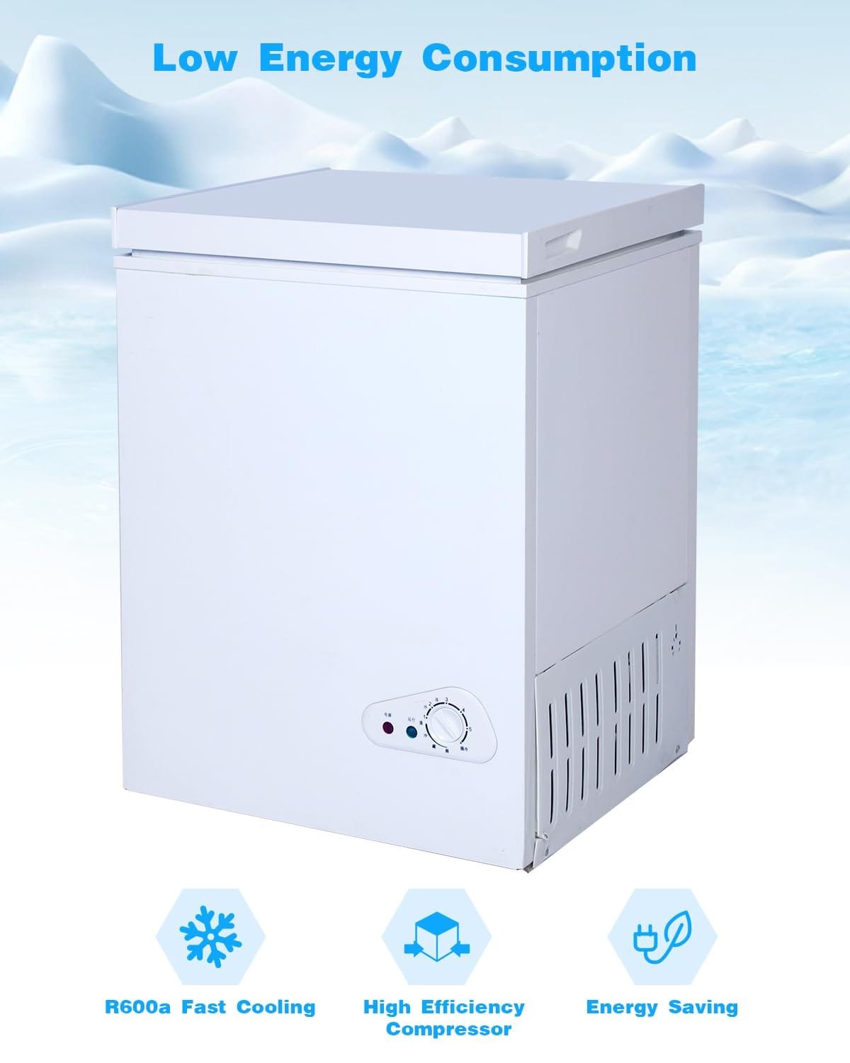 Pluralla 3.5 Cu.Ft Chest Freezer with a Removable Basket 7 Gears Adjustable Temperature Control(-18°F to -46°F), Deep Compact Freezer for Garage, Office, Basement, House, Kitchen, Shop, RVs-White Pluralla 3.5 Cu.Ft Chest Freezer with a Removable Basket 7 Gears Adjustable Temperature Control(-18°F to -46°F), Deep Compact Freezer for Garage, Office, Basement, House, Kitchen, Shop, RVs-White